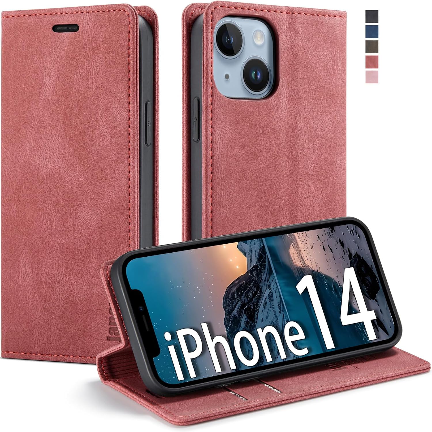 japezop iPhone 12 Mini Wallet Case with [RFID Blocking],Blue