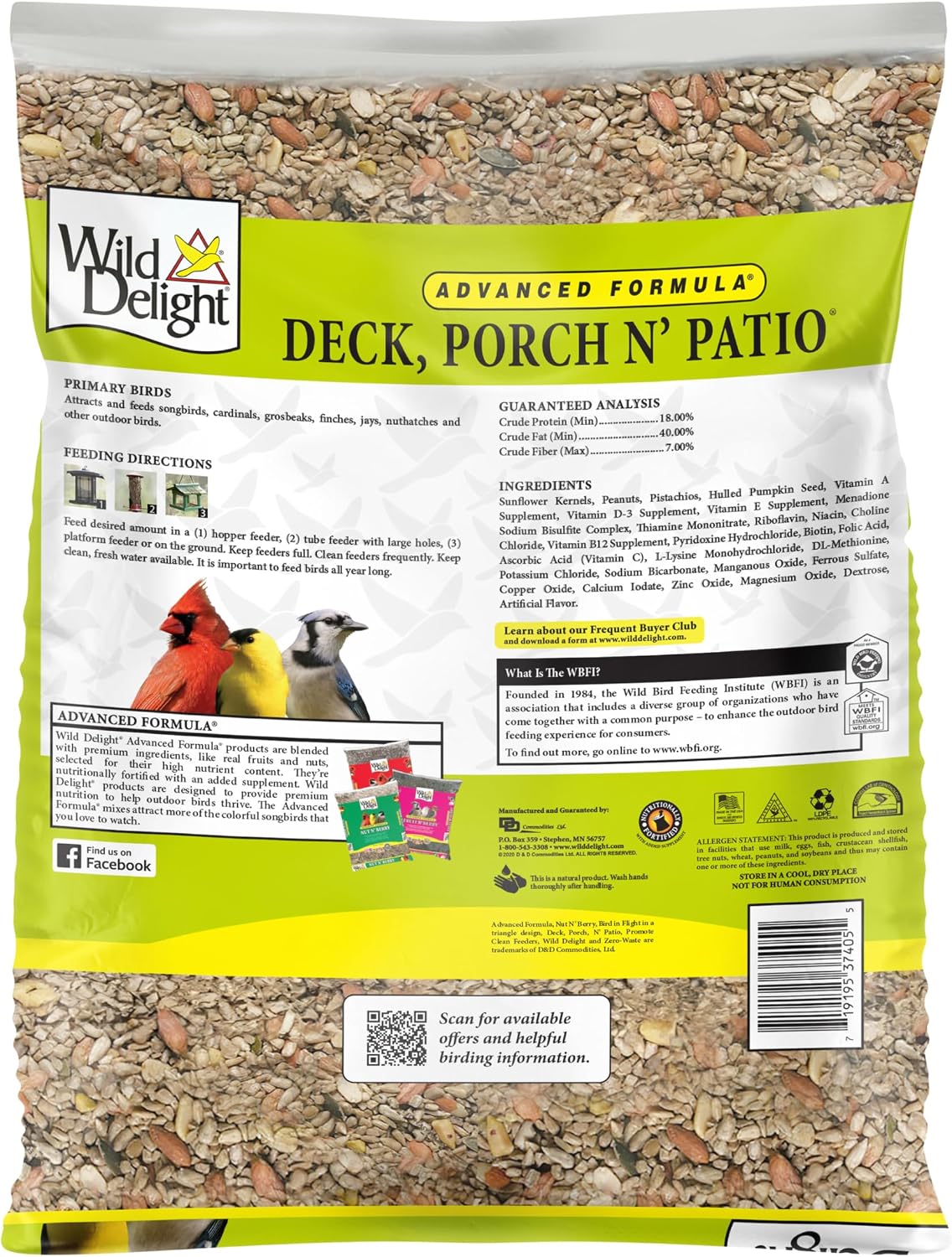 Wild Delight Deck, Porch N' Patio No Waste Bird Food, 5 lb, (374050)