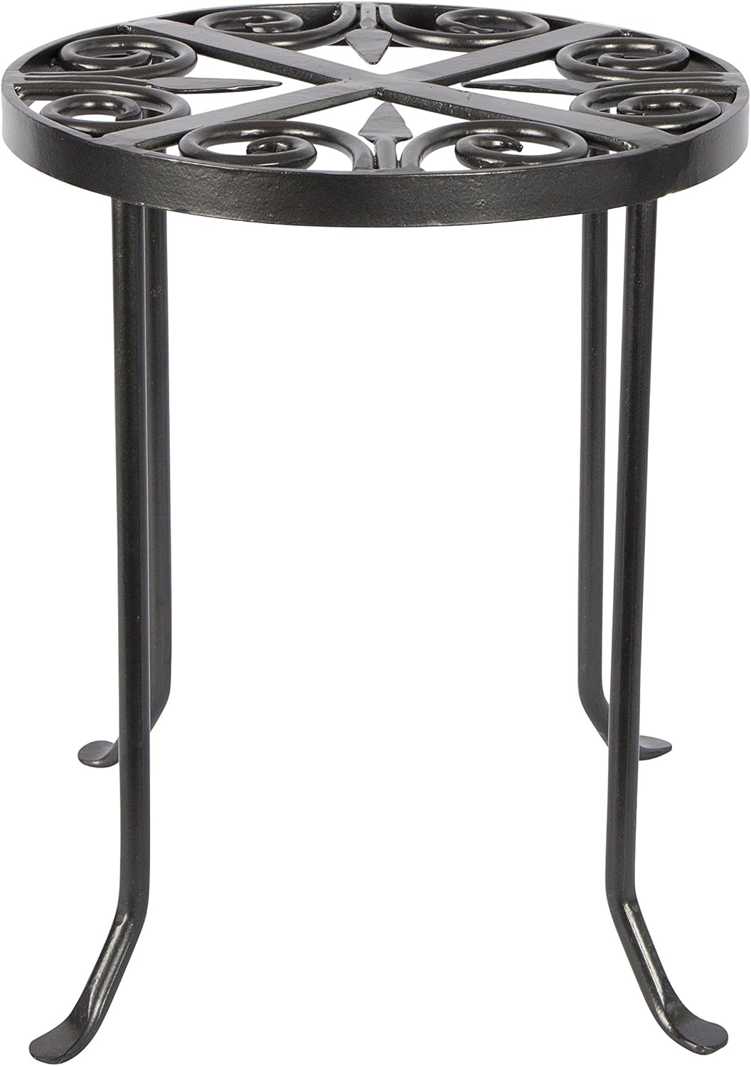 Achla Designs VTT-01 Round Trivet Wrought Iron Plant Stand, Graphite
