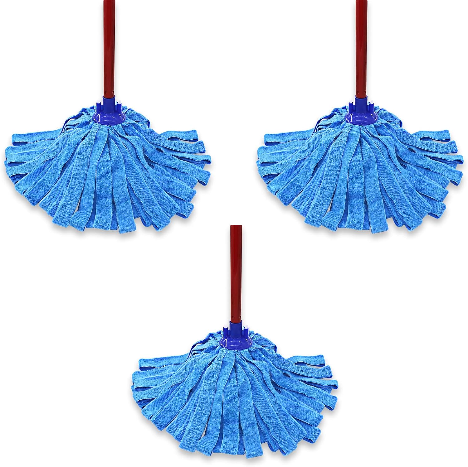 EaseYourDay 3 Pack Microfiber String Mop Head Refills, Standard US Thread