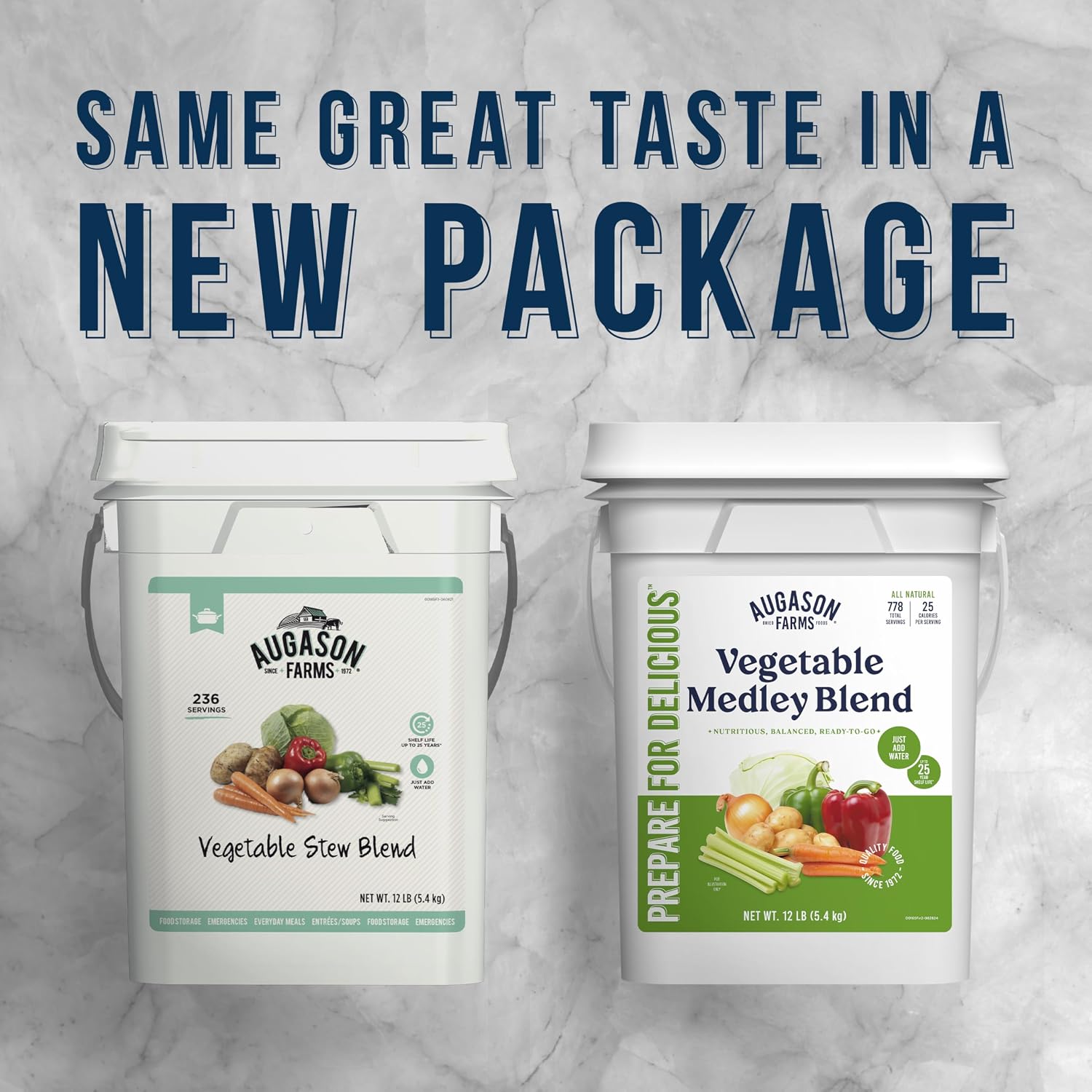 Augason Farms Vegetable Medley Blend Can | 131 Servings, Dehydrated Mixed Veggies, Gluten Free Emergency Food Supply with Long Shelf Life for Survival