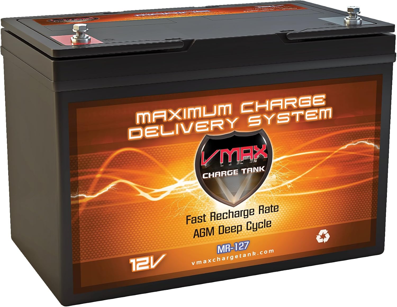 VMAX MR127-100 12V 100Ah AGM Deep Cycle Marine Battery compatible with Minn Kota Endura Max 55 Hand Control 12V 55lb Trolling Motor