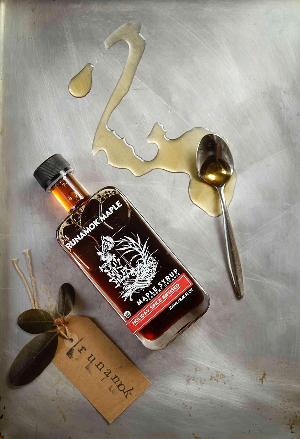 Runamok Maple Cinnamon-Vanilla Infused Maple Syrup - Authentic & Real Vermont Maple Syrup | Gluten Free & Natural Sweetener | Breakfast, Coffee, Pancakes Maple Syrup | 8.45 Fl Oz (250mL)