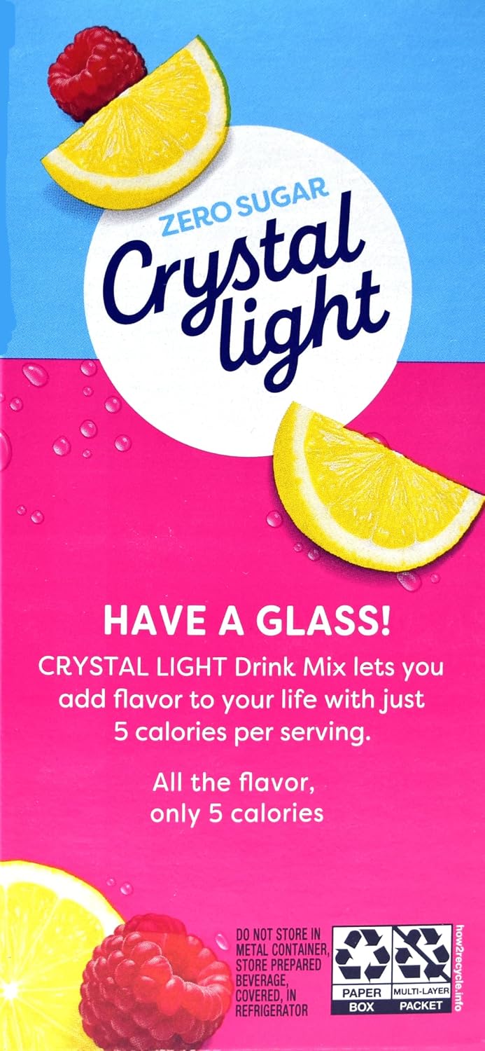 Crystal Light Raspberry Lemonade Drink Mix (Makes 12-Quarts), 1.8-Ounces Canisters (Pack of 4)