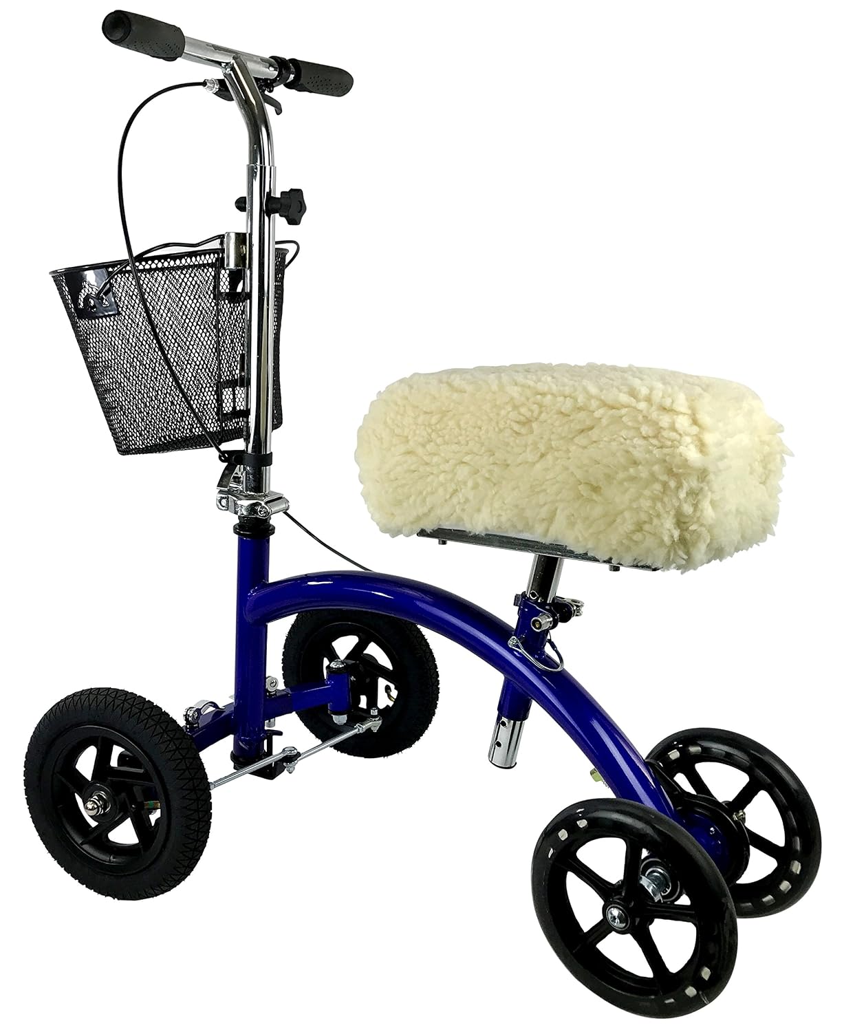 KneeRover Deluxe Plush Synthetic Sheepskin Knee Scooter Pad Cover Cushion | Knee Rover Pad Accessory, Thick Comfortable Foam Padding, Fits Most Models