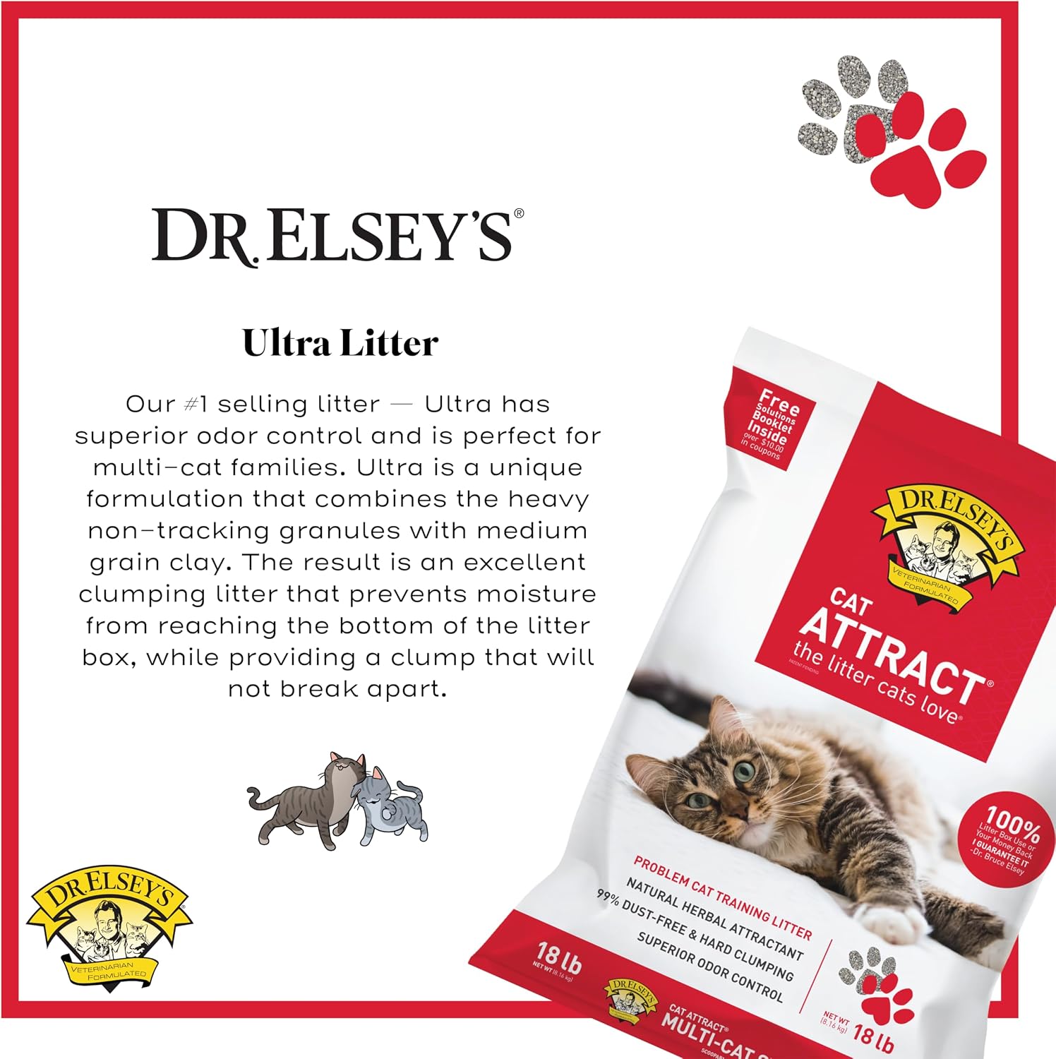 Dr. Elsey's Cat Attract Clumping Clay Cat Litter 40 lb. Bag