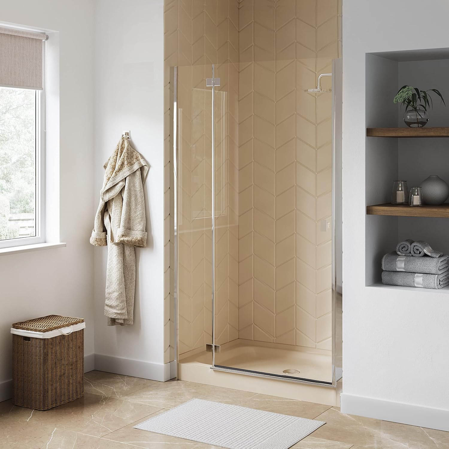Voltaire 60" x 32" Single-Threshold, Right-Hand Drain, Shower Base in Gray