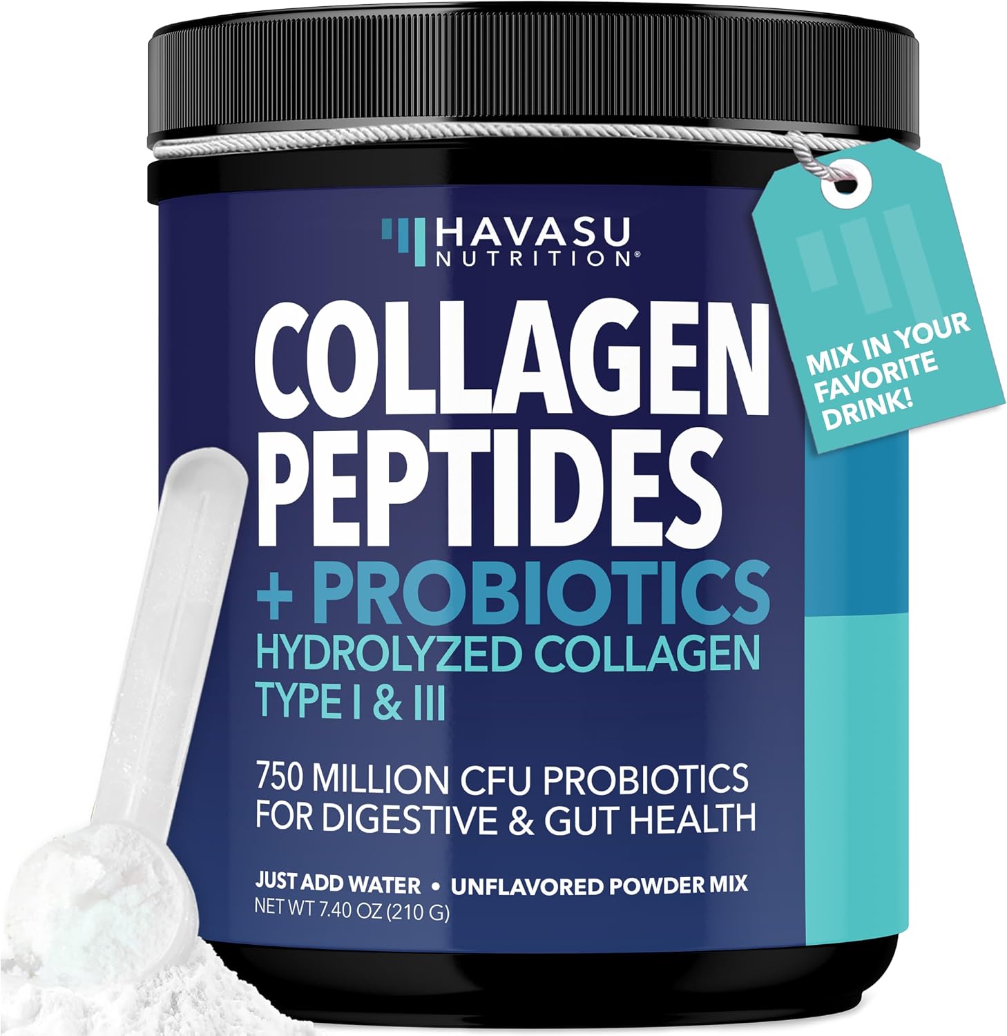 Collagen Peptides Powder with Probiotics, Unflavored, Hair, Skin & Nails
