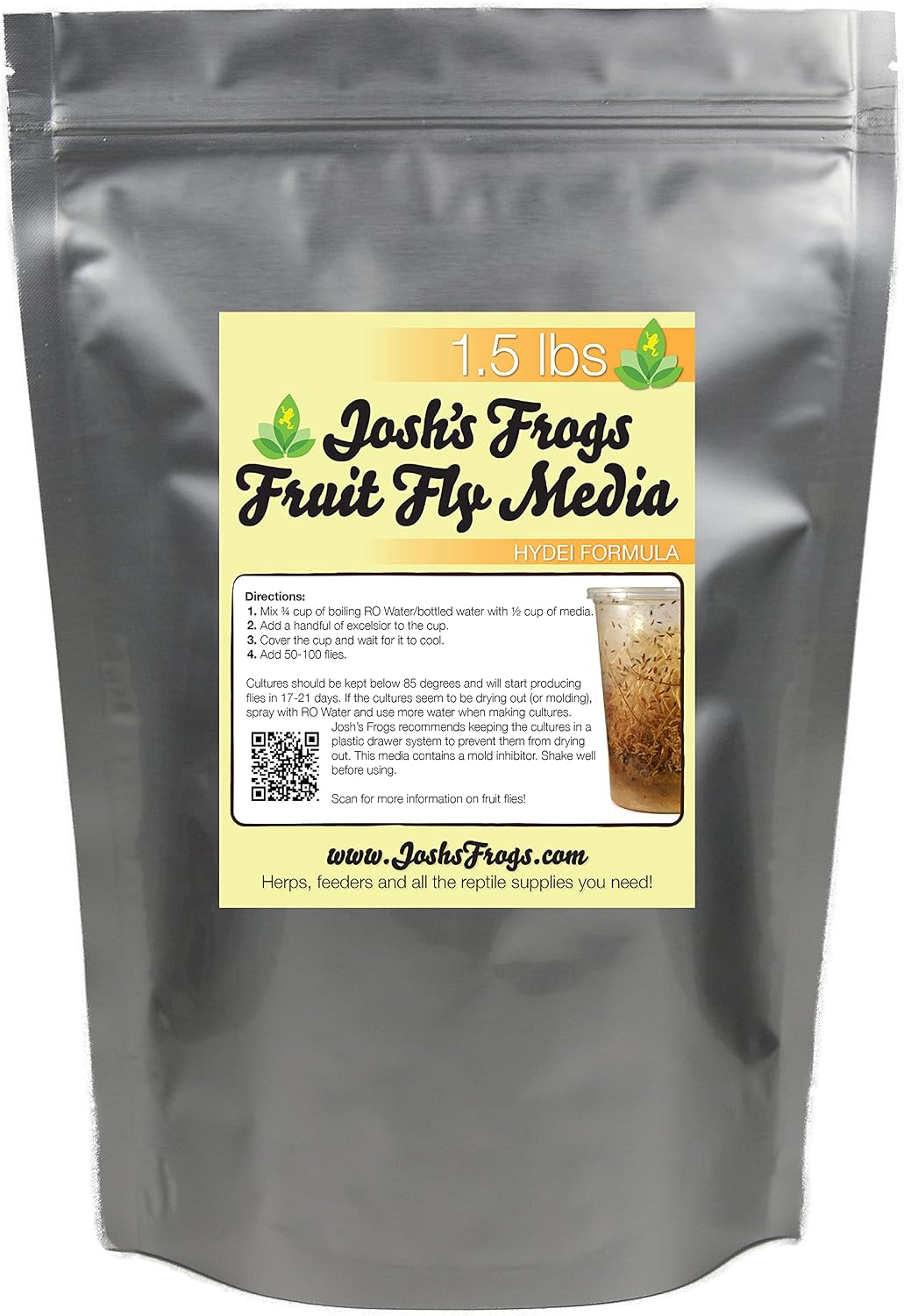 Josh's Frogs The Best HYDEI Fruit Fly Food Media, 3 lbs/2.7 Quarts | Makes 20 Fruit Fly Cultures