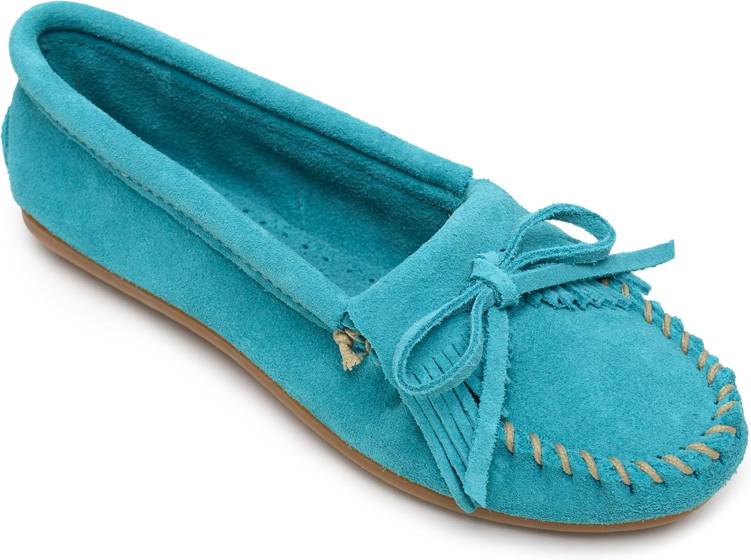 Minnetonka Women's Kilty Suede Hardsole Moccasin