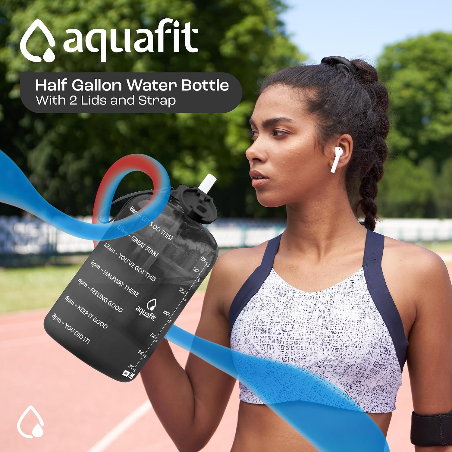 AQUAFIT 1 Gallon Water Bottle with Time Marker
