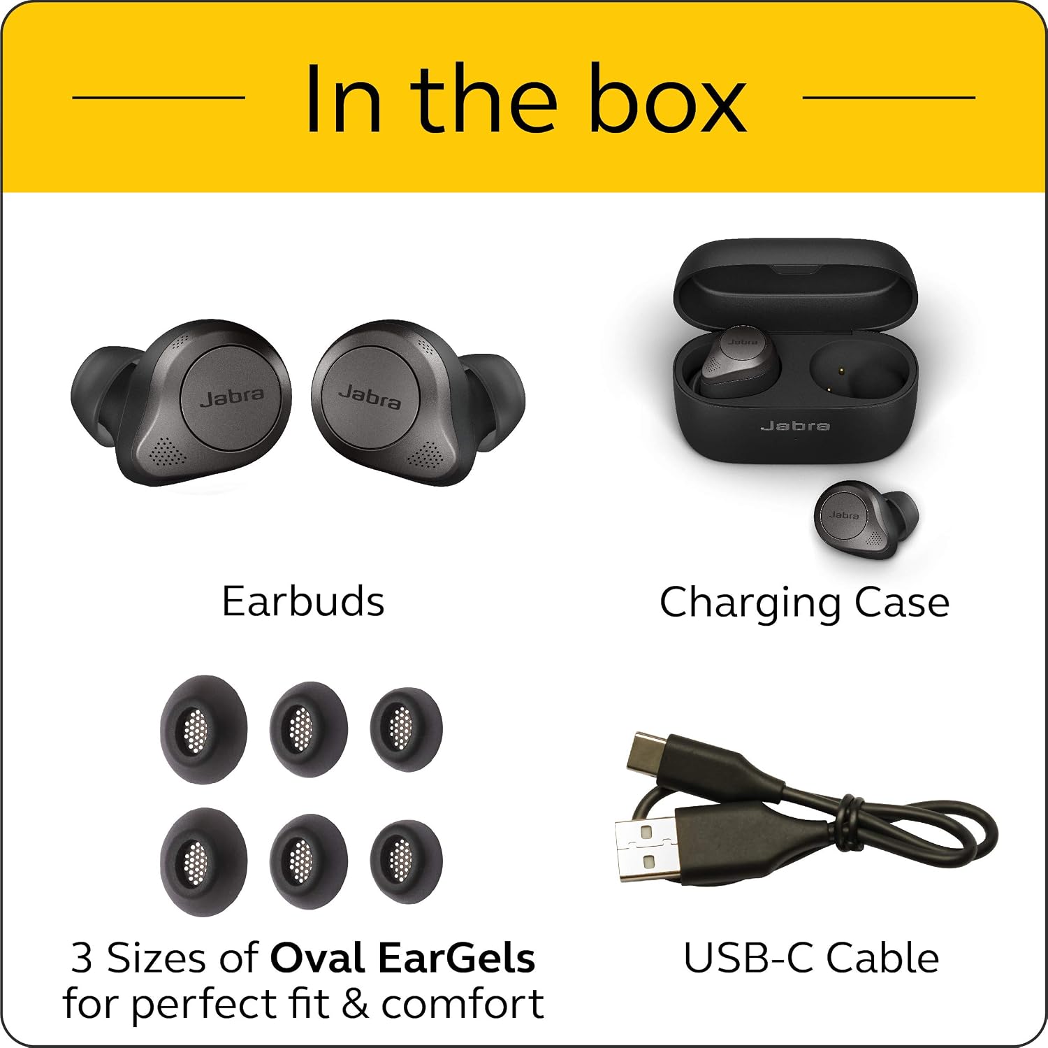 Jabra Elite 85t - Titanium Black Wireless Headset/Music Headphones Titanium Black