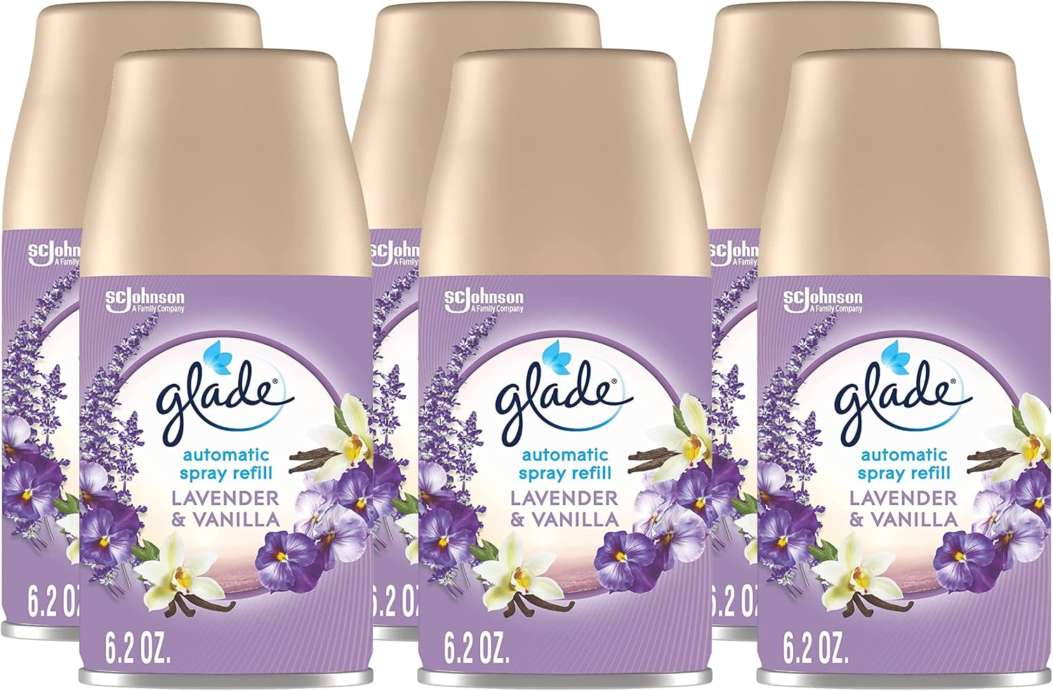 Glade Lavender & Vanilla Automatic Spray Refills Air Fresheners (6.2 Ounce (Pack of 6))
