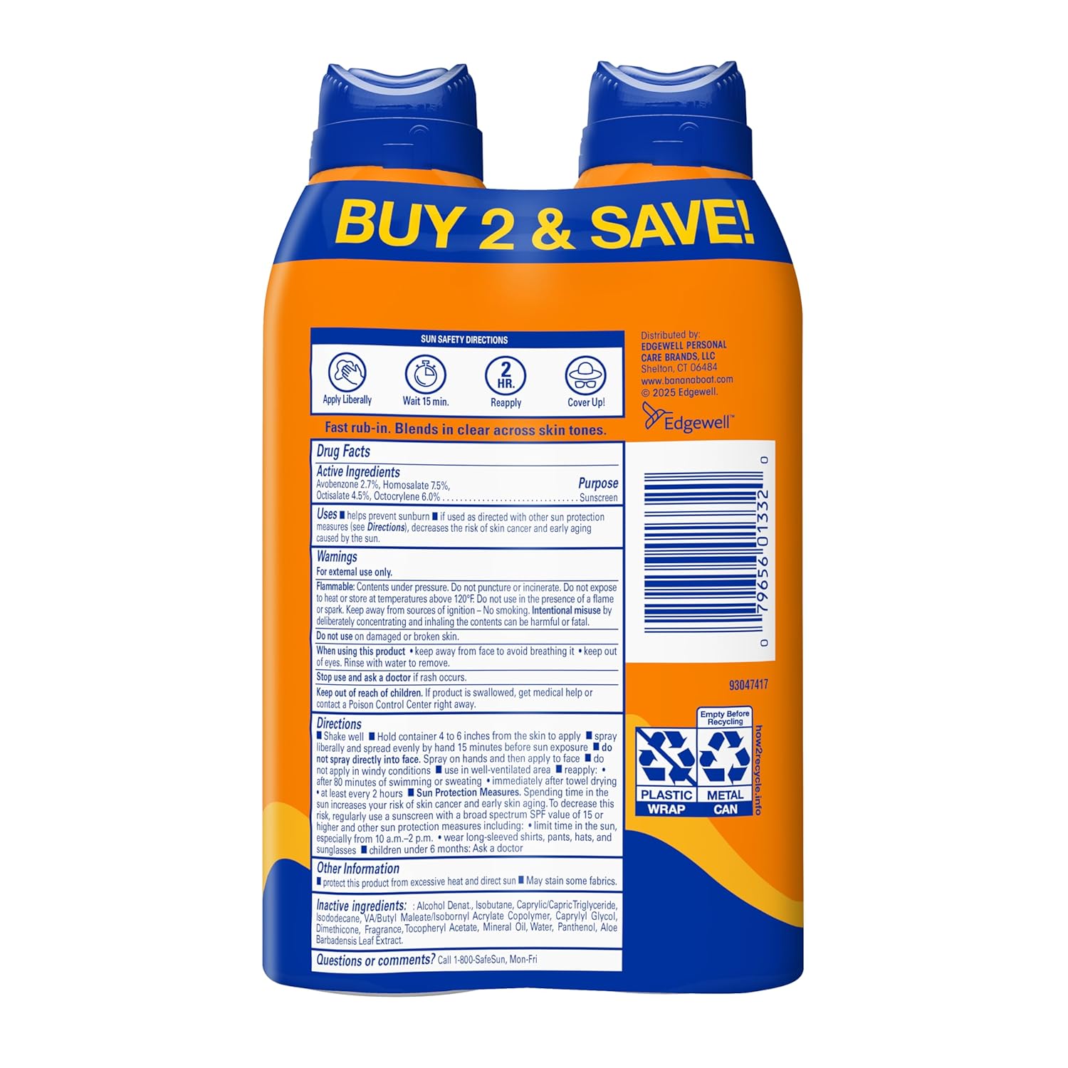 Banana Boat Sport SPF 100 Sunscreen Spray, 6 oz