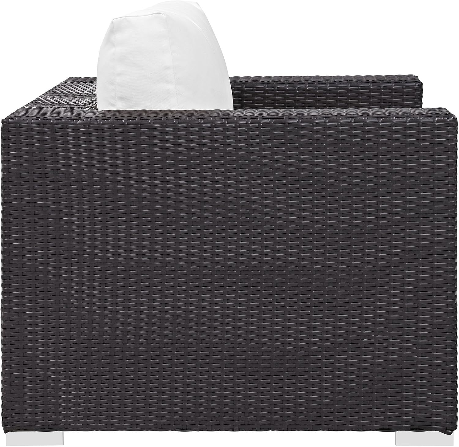 Modway Convene Wicker Rattan Outdoor Patio Loveseat in Espresso White