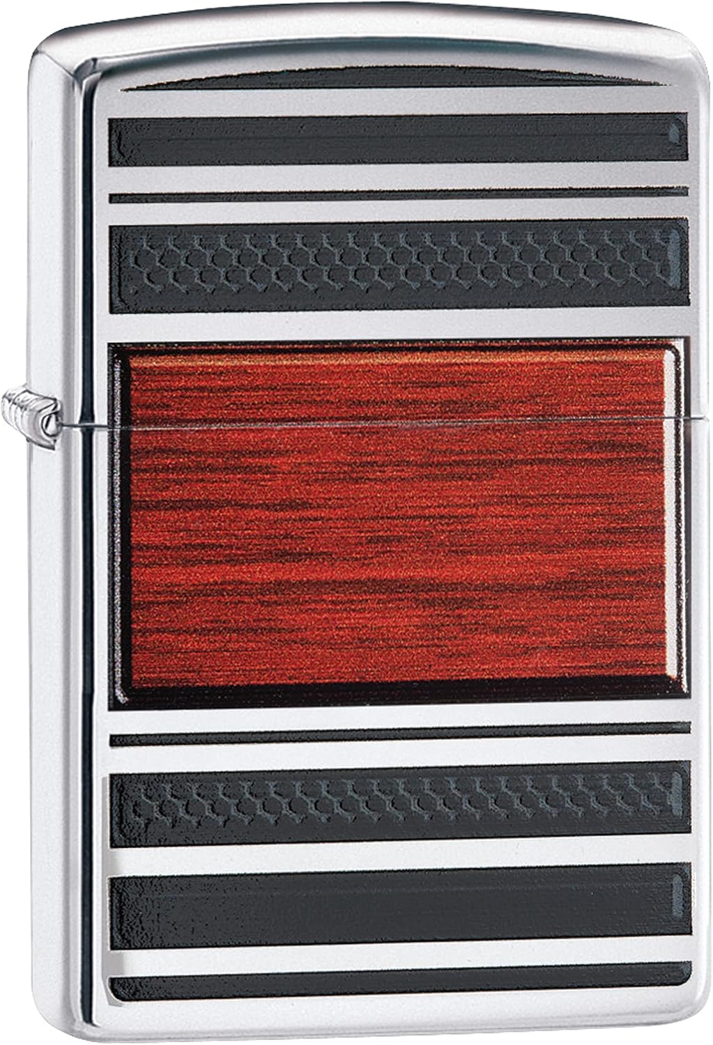 Zippo Wood Grain High Polish Chrome Pipe Pocket Lighter