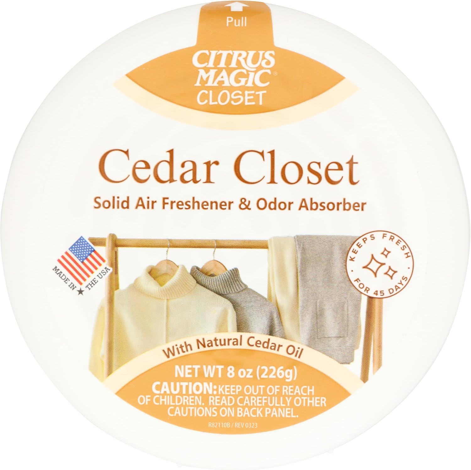 Citrus Magic Closet Solid Air Freshener, Cedar, 8 Ounce
