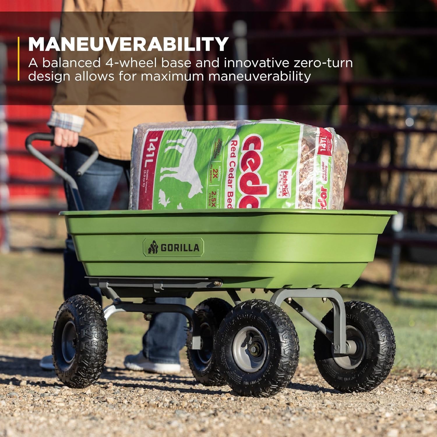 Gorilla Carts Poly Garden Dump Garden Cart with Easy to Assemble Steel Frame, Camping Wagon with Quick Release System, 1200 Pound Capacity, and 13 Inch Tires | 1,200-lb Capacity, 6 Cu Ft Tub Poly Dump Cart with Quick-Release Dump for Bigger Yard Cleanup…