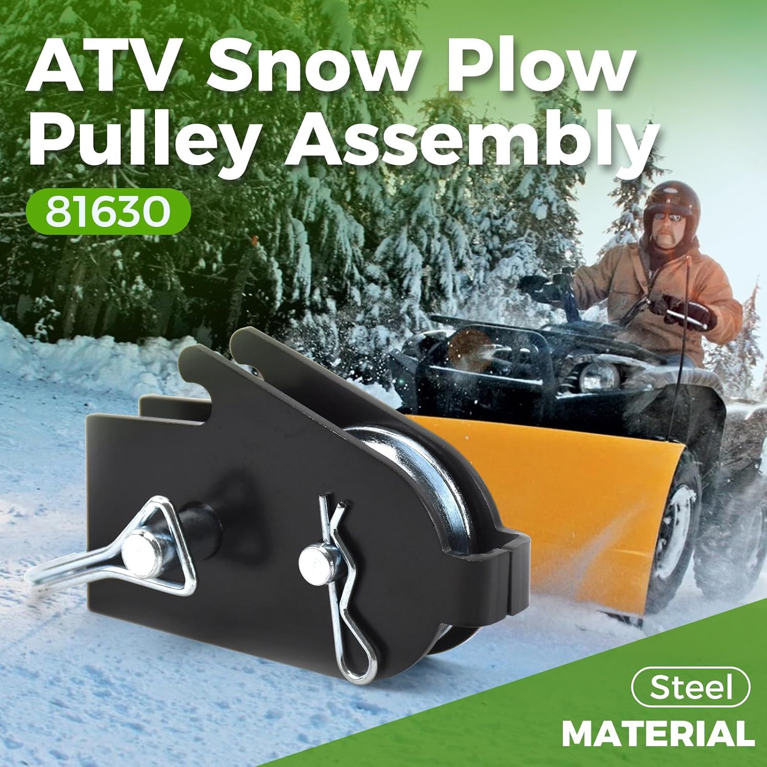 81630 Snow Plow Pulley Assembly for ProVantage WARN Heavy Duty ATV Pulley Upgrade Kit Compatible with ProVantage 78100 and 92100 Plow Base
