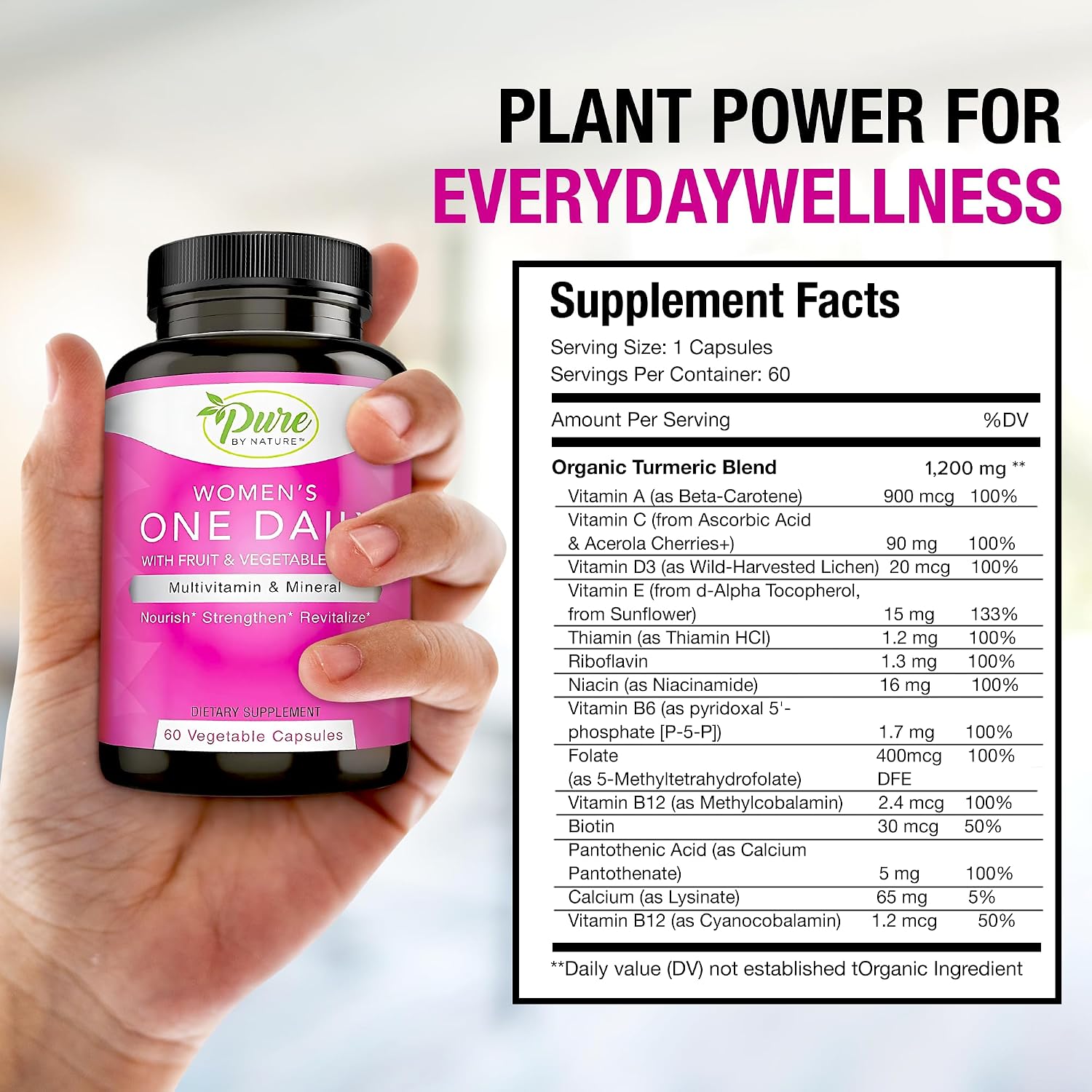Pure By Nature One-Daily Multi-Vitamin for Women, 60 Count
