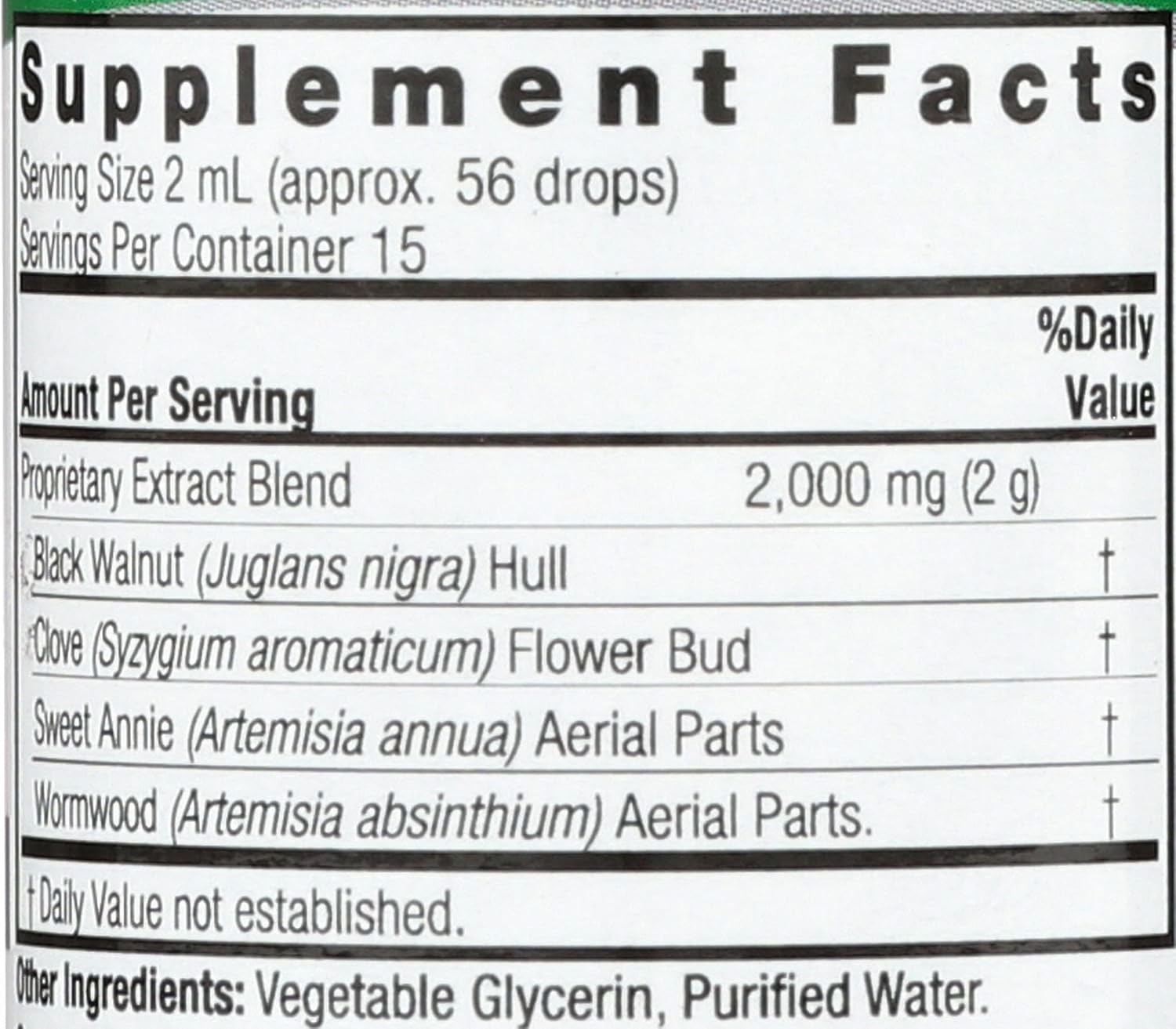 Natures Answer Black Walnut and Wormwood 1 oz 30mL 200mg. Extract, Liquid,promotes digestion,Vegetable Glycerin And Purified Water