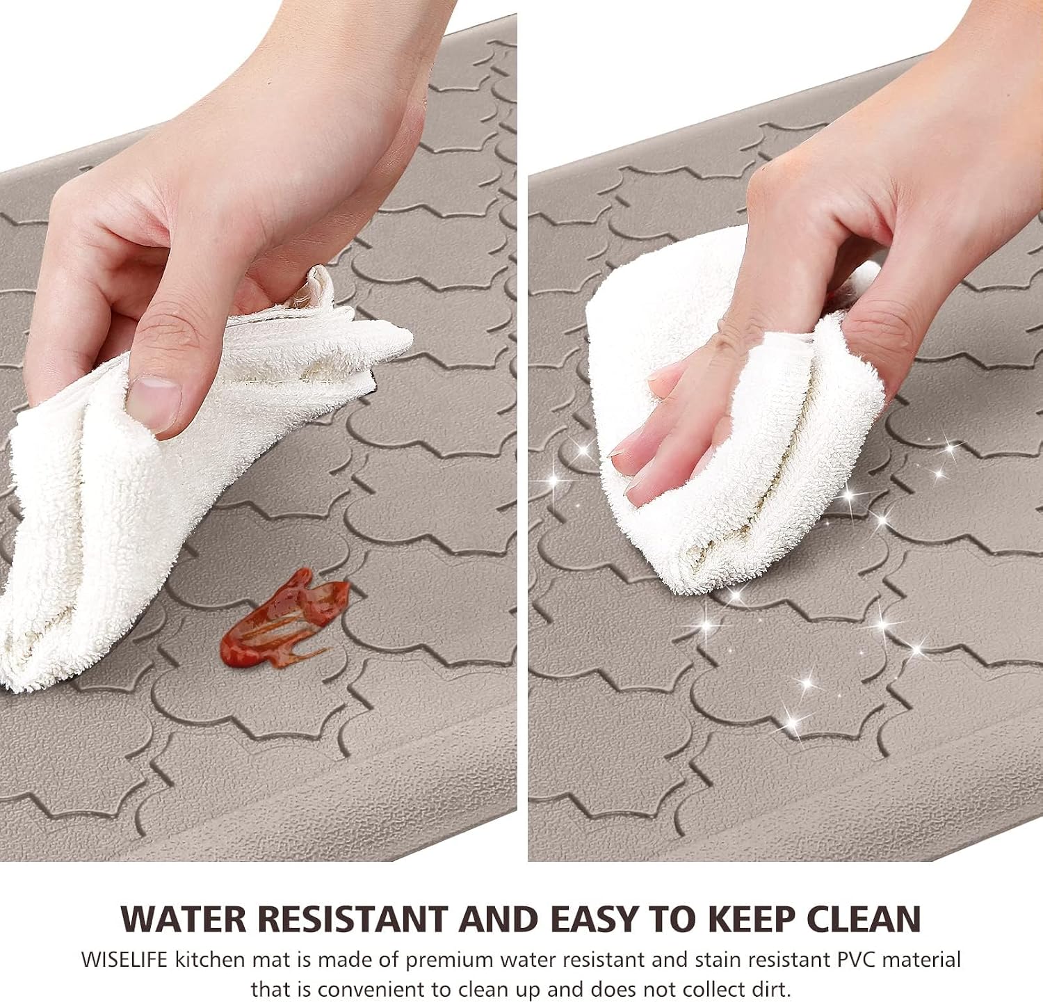 WISELIFE Kitchen Mat Cushioned Anti Fatigue Floor Mat, 17.3"x60", Thick Non Slip Waterproof Kitchen Rugs and Mats, Standing Mat for Floor, Home