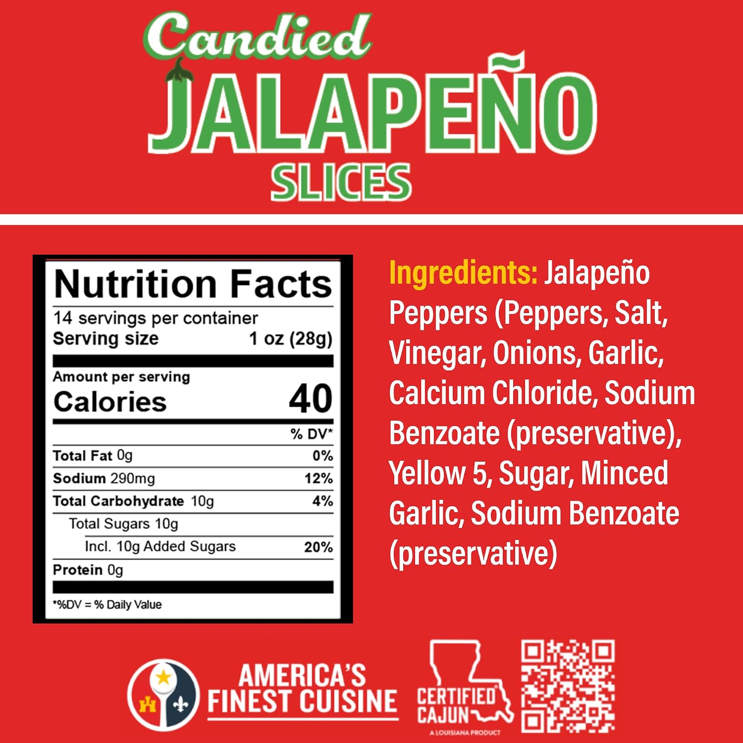 Ragin' Cajun Candied Jalapeno Slices, 12 fl oz - Pack of 2
