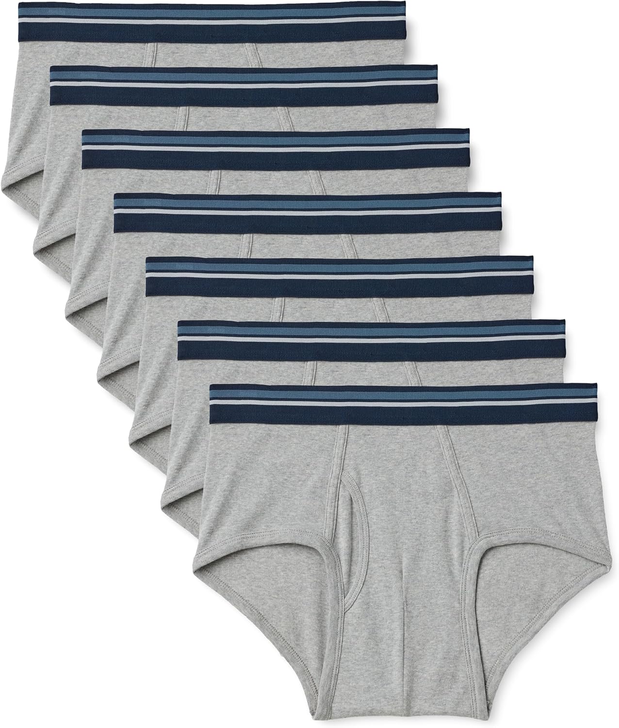 Amazon Essentials Men's Breathable Ribbed Knit Briefs with Elasticized Waistband, Multipacks