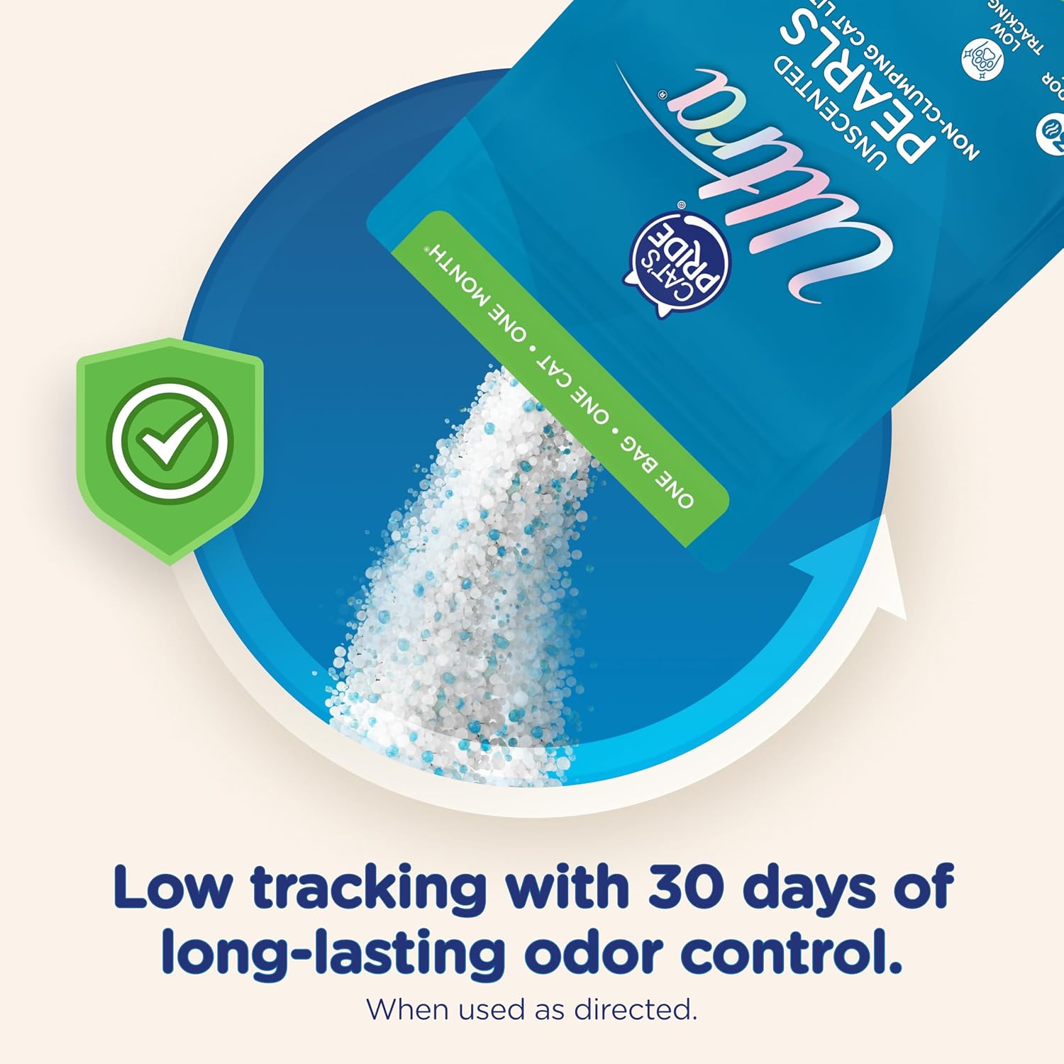 Ultra Pearls Cat Litter - 99.9% Dust Free, Low Tracking, Soft on Paws, Fragrance Free - 5 Lbs.