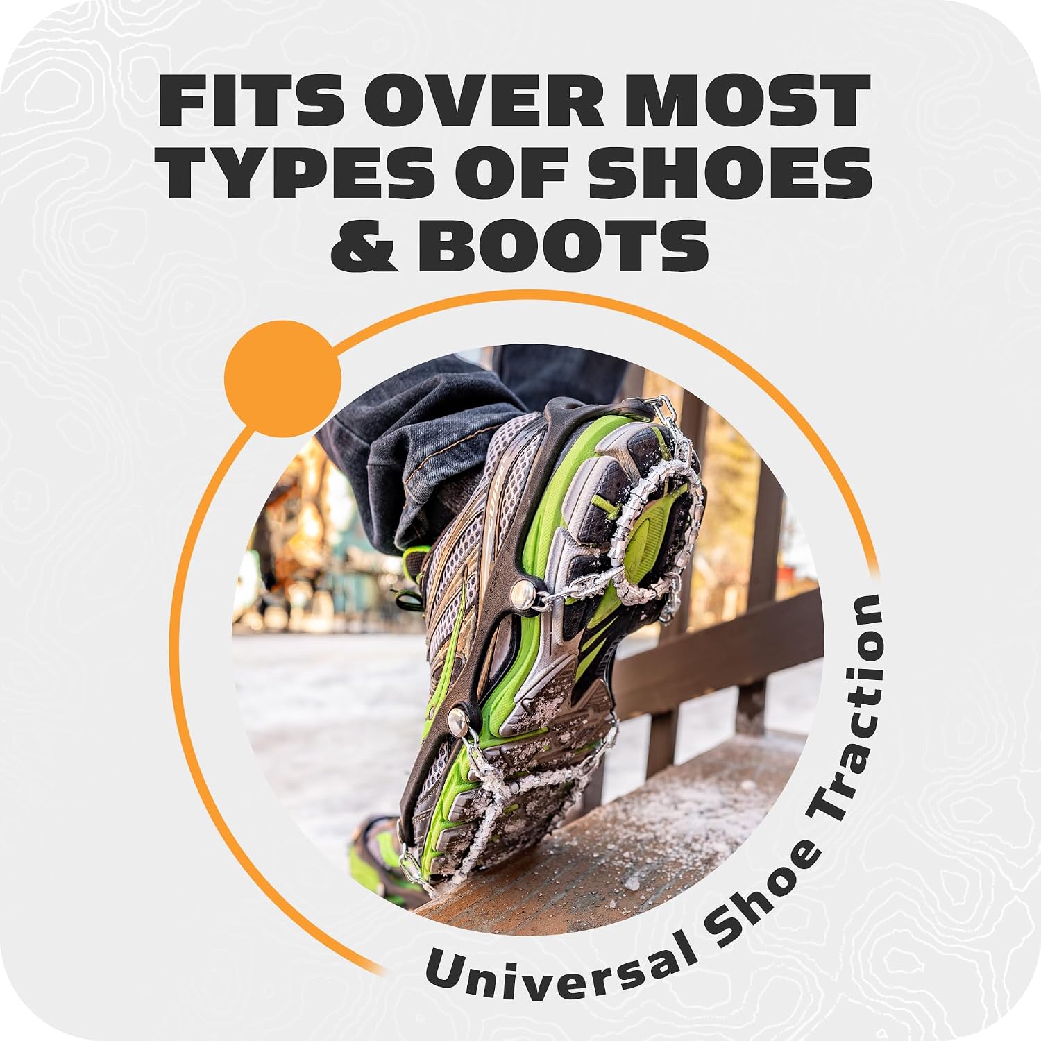 Yaktrax Diamond Grip - Full-Foot Traction on Ice, Snow, & Multi-Terrain Surfaces - Swiveling Diamond Bead Grip Points - Cold-Resistant Easy On/Off Elastic Upper Band