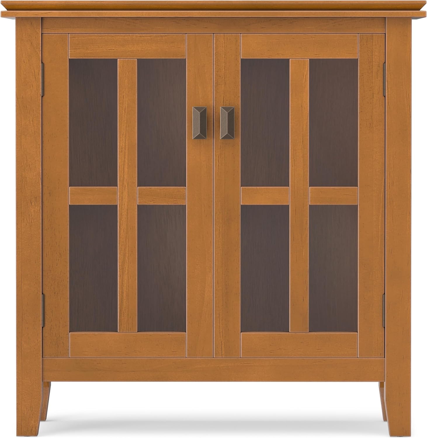 SIMPLIHOME Artisan 30" Wide Solid Wood Cabinet in Russet Brown