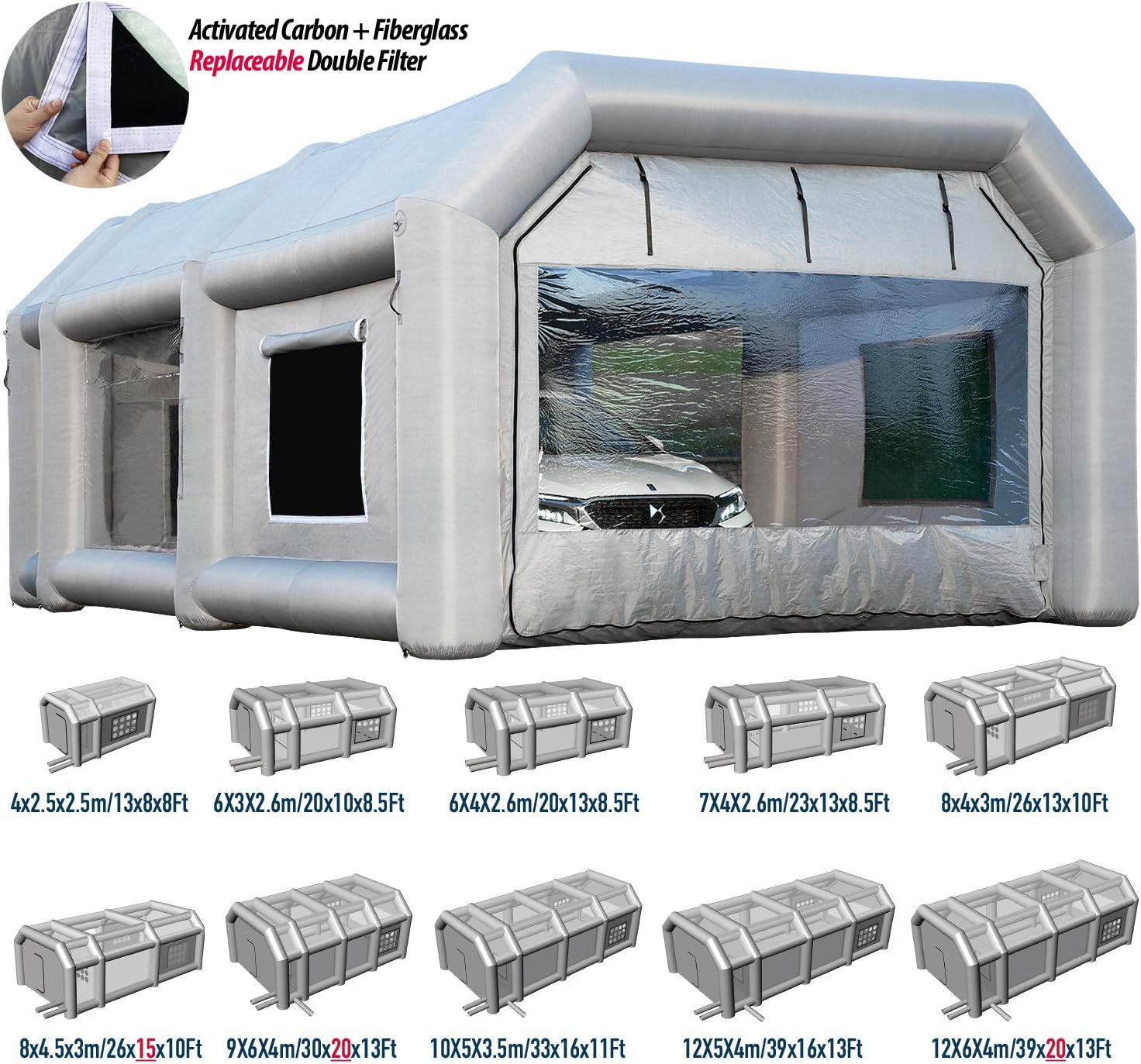 Sewinfla Inflatable Paint Booth Side Window Air Draft Device Small Size for Indoor (Elephant Trunk，NOT Suitable for Any Other Brand Paint Booth)