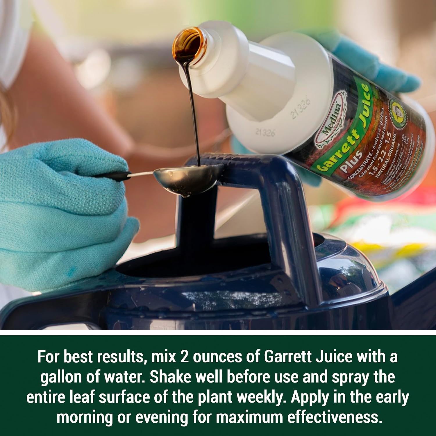 Medina Garrett Juice Plus Liquid Fertilizer, Houseplants & Garden - 1 Qt | Foliar Spray & Soil Drench | Vegetables, Flowers, Lawns & Trees | Seaweed & Fish Hydrolysate | Feed Every 1-2 Weeks