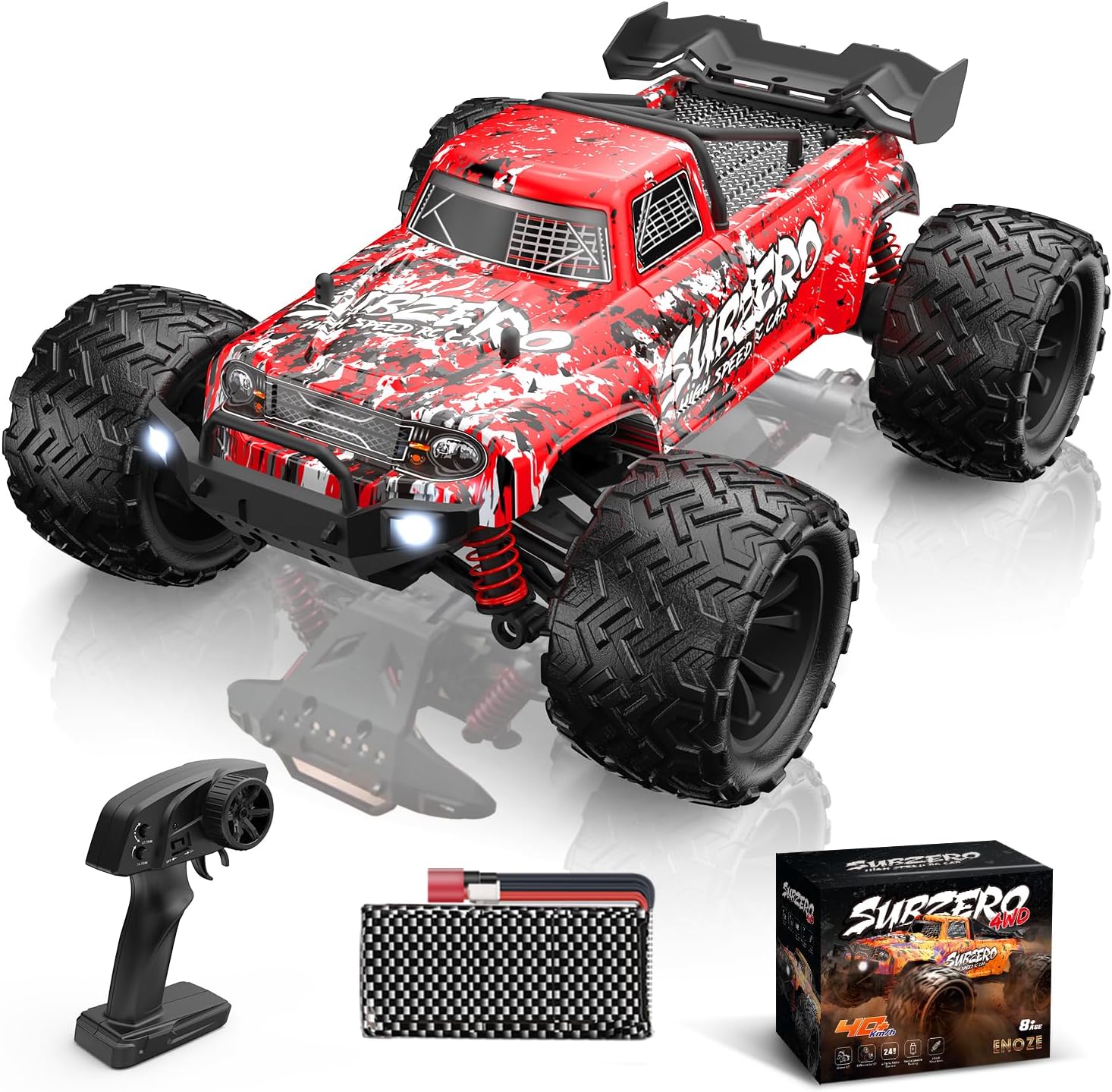 1/18 Scale High Speed RC Cars, 30KM/H 4WD Off-Road Remote Control Trucks for Adults and Kids Boys, All Terrain Truck Toys Gifts