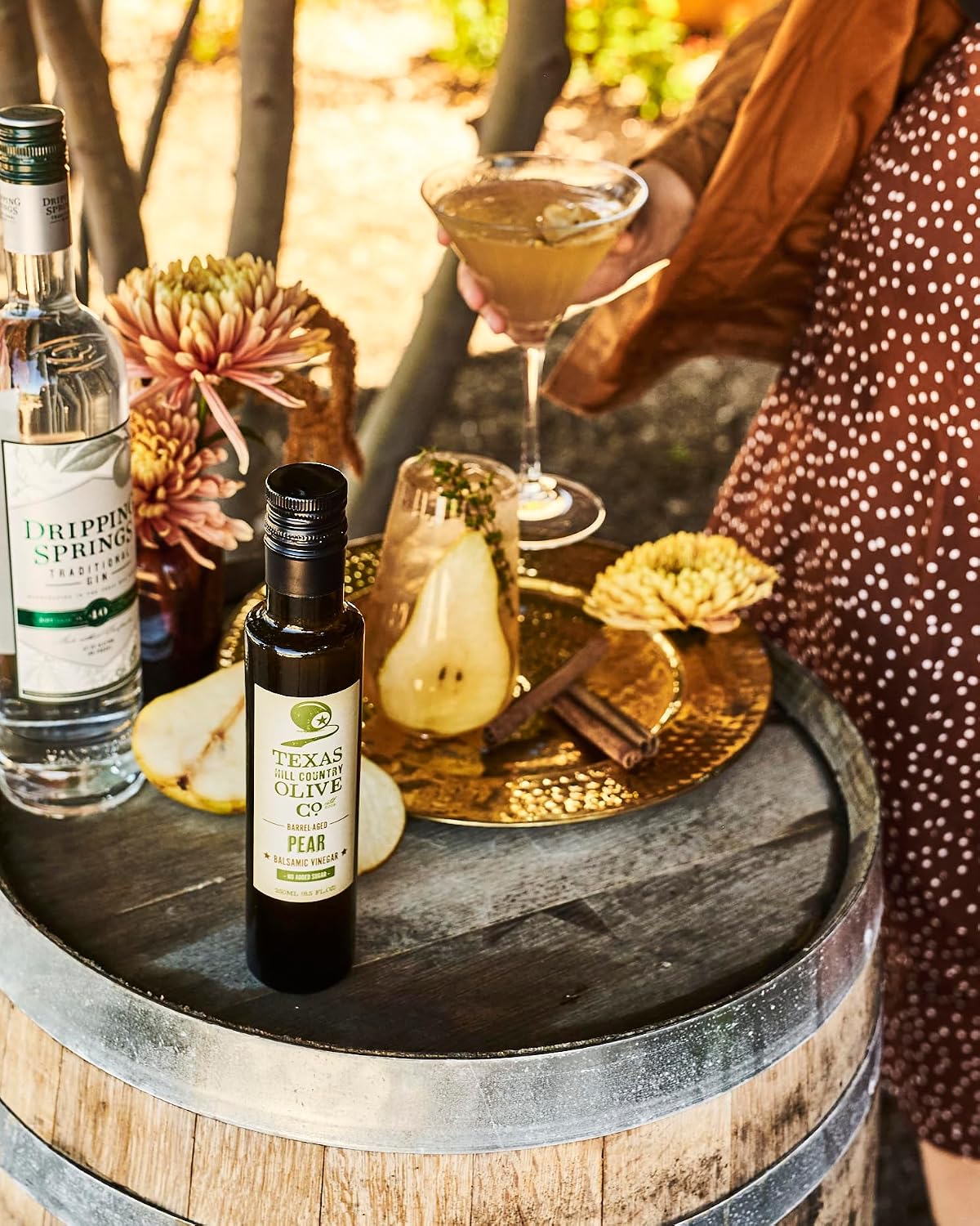 White Lemon Balsamic Vinegar - Gourmet Barrel Aged Infused Balsamic Vinegar - Great for Dressing Dipping Glazing - No Artificial Flavors or Added Sugar - Made in Texas (8.5 oz)