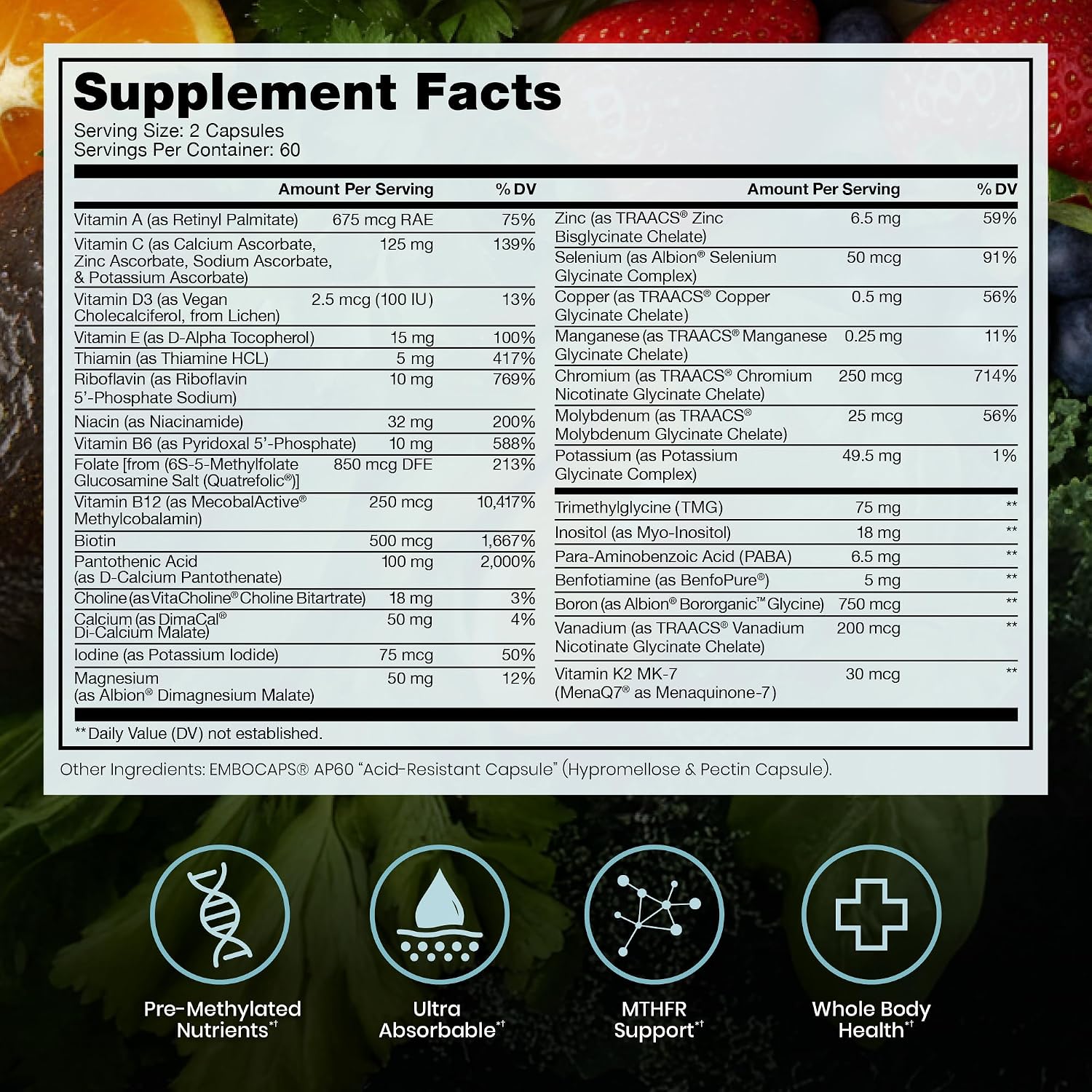 Pure Therapro Rx Methyl Multi Without Iron, Multivitamin, 240 Capsules | Includes Methyl B12 & Methylfolate, For Men & Women, Made in USA, 4-Month Supply