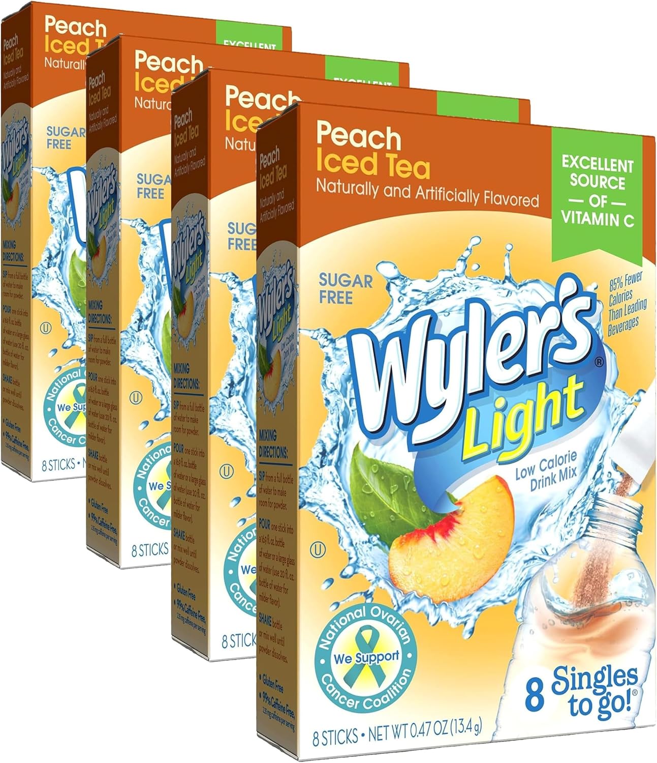 Wyler’s Light Singles To Go Drink Mix, Cherry Limeade, 8 Count (Pack of 3)