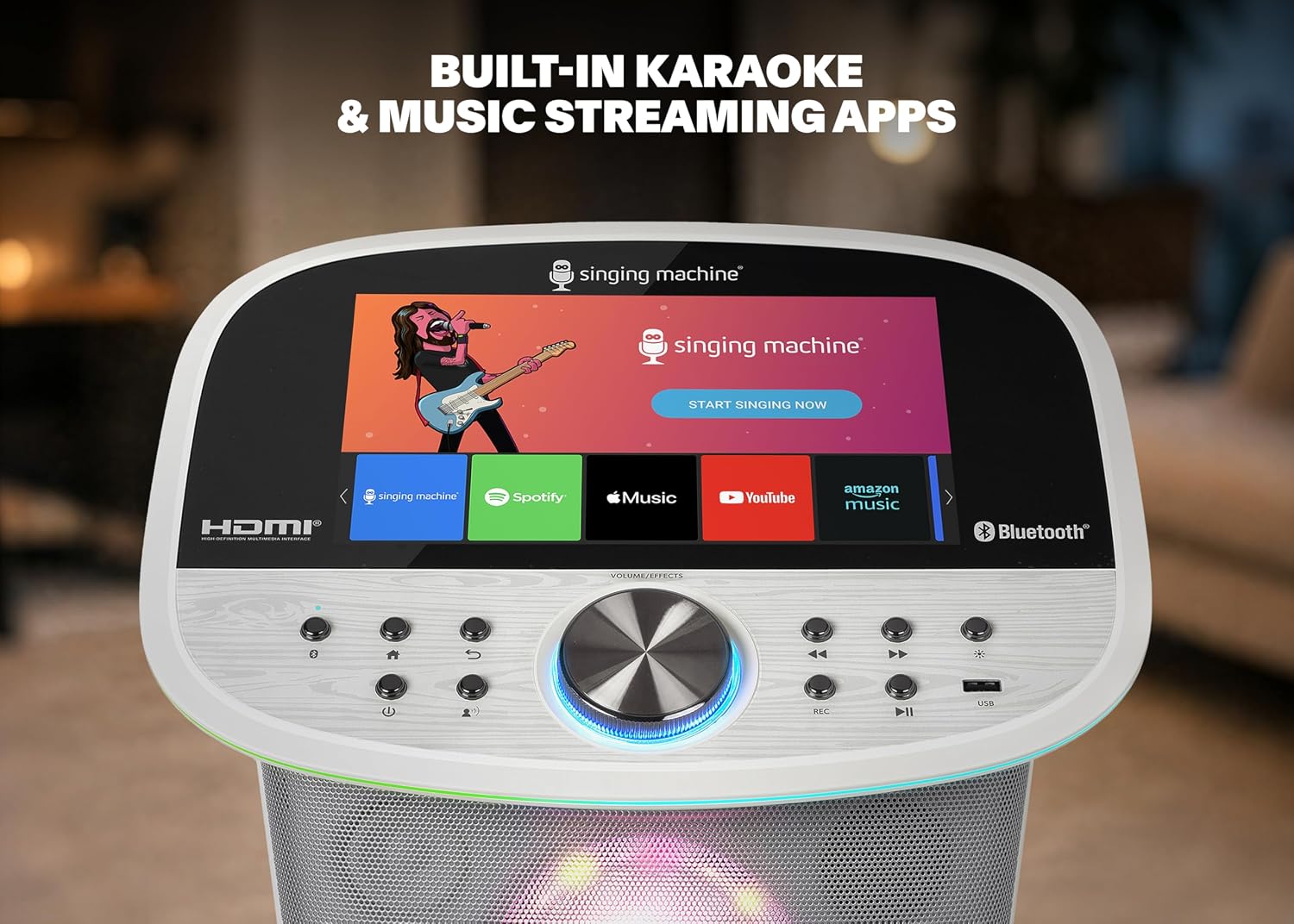 Singing Machine Karaoke Machine Screen, WiFi, Music Apps, 2 Microphones | All-in-One Karaoke Adults/Kids, Built-in Screen, 2 Wireless Mics, WiFi Enabled, App Compatible YouTube/Spotify, Home & Partie