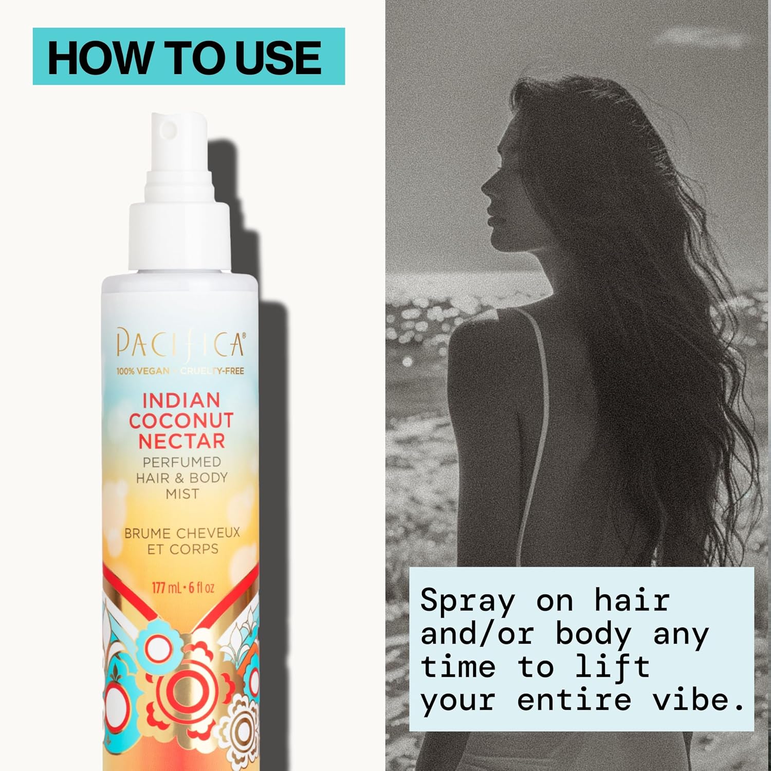 Pacifica Island Vanilla Hair Mist Perfume and Full Body Spray for Women - Fragrance Spray for A Mood-Lifting Experience, Paraben-Free, Clean Beauty No Alcohol, Vegan & Cruelty-Free, 6 oz oz