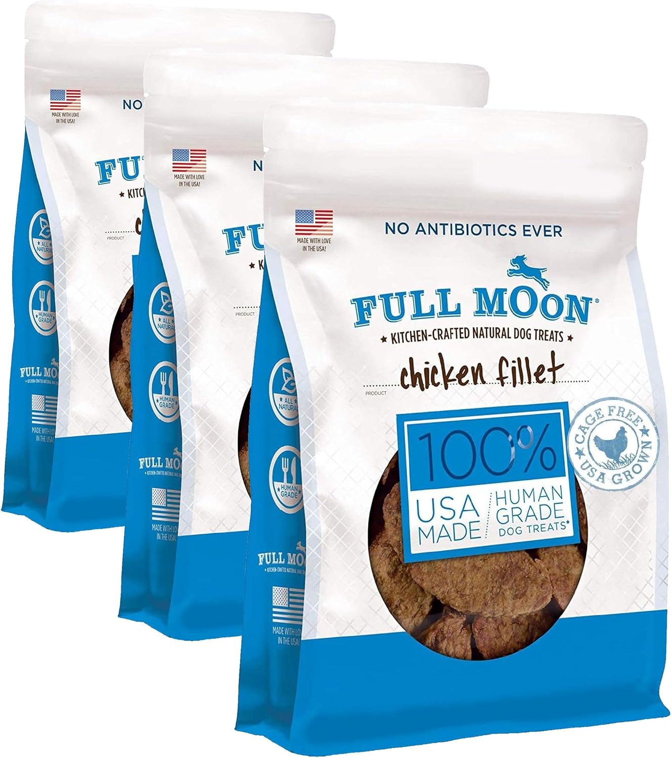 Full Moon® Chicken Fillet Dog Treats 48 oz | Human Grade, No corn, No wheat, No soy, Glycerin Free, Made in the USA