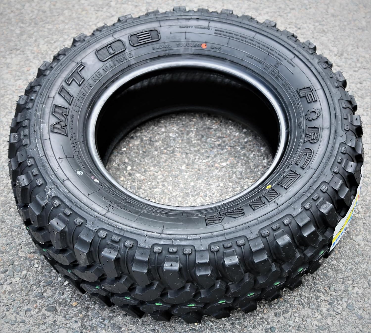 Forceum M/T 08 Mud Off-Road Light Truck Radial Tire-LT235/75R15 235/75/15 235/75-15 104/101Q Load Range C LRC 6-Ply BSW Black Side Wall | Light