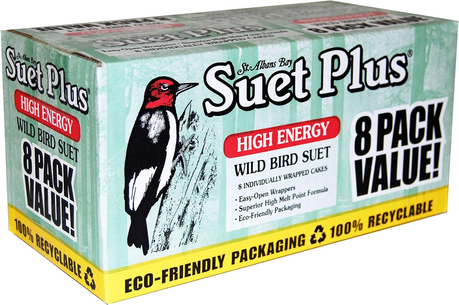 ST. ALBANS BAY SUET PLUS Suet Cake Variety Packs, 11 oz. Wild Bird Suet Cakes (High Energy, 10 Pack)