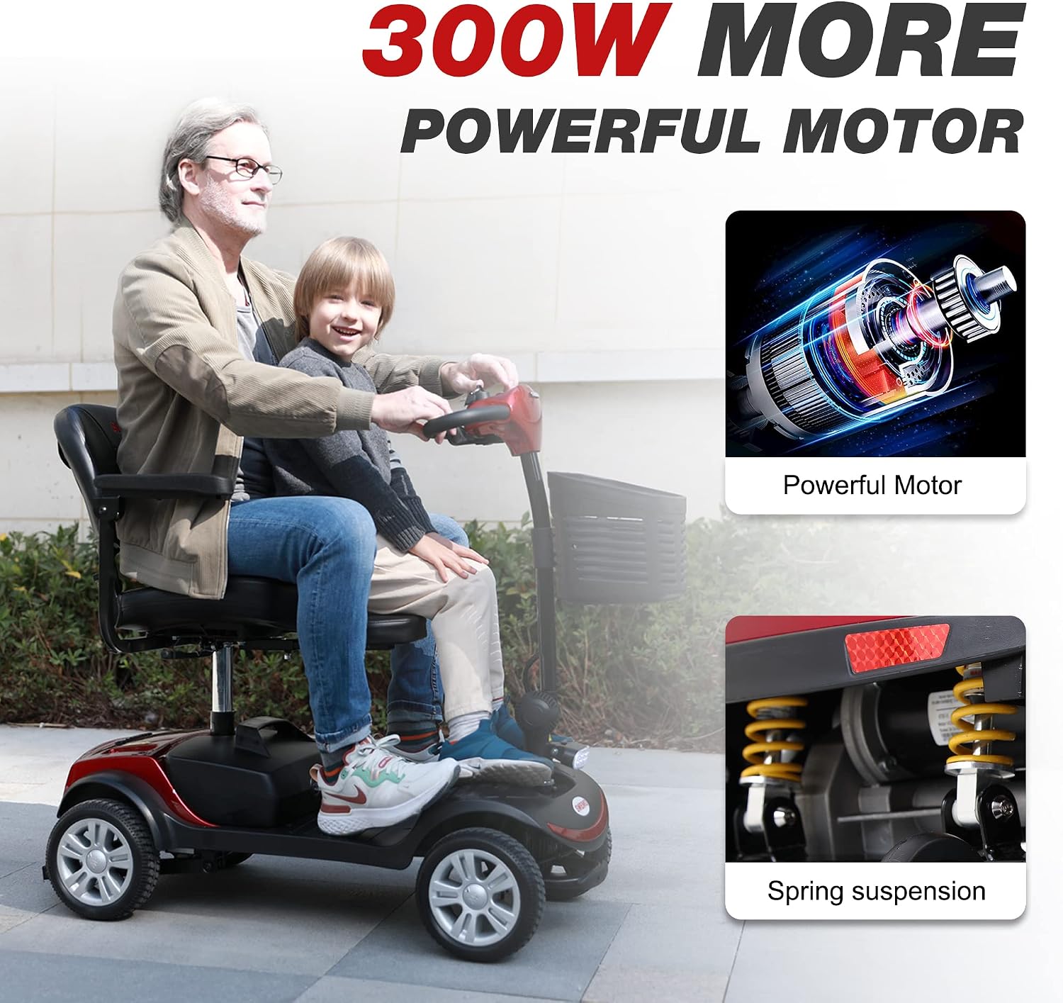 Metro Mobility 4 Wheel Powered Mobility Scooter for Seniors - 300 lbs Capacity Electric Mobility Scooter for Adults - Long Range Power Extended