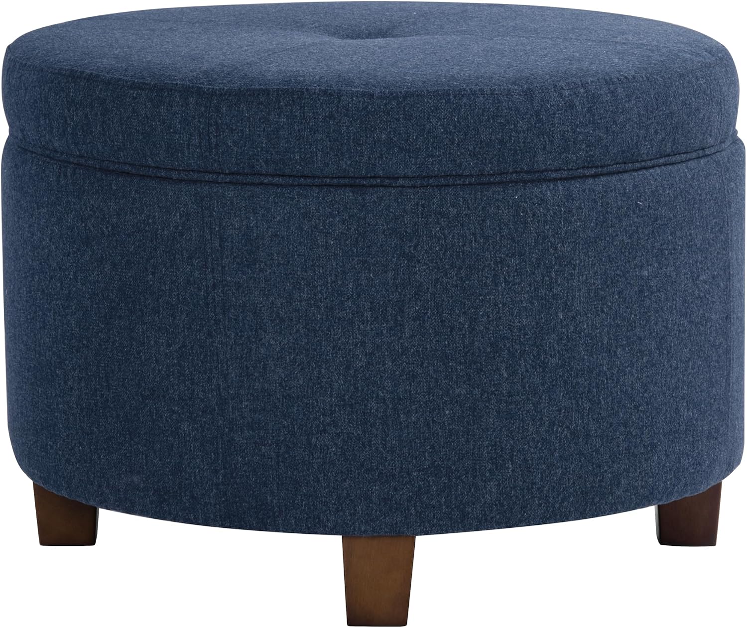 HomePop 24" Large Leatherette Storage Ottoman - Distressed Brown Faux Leather