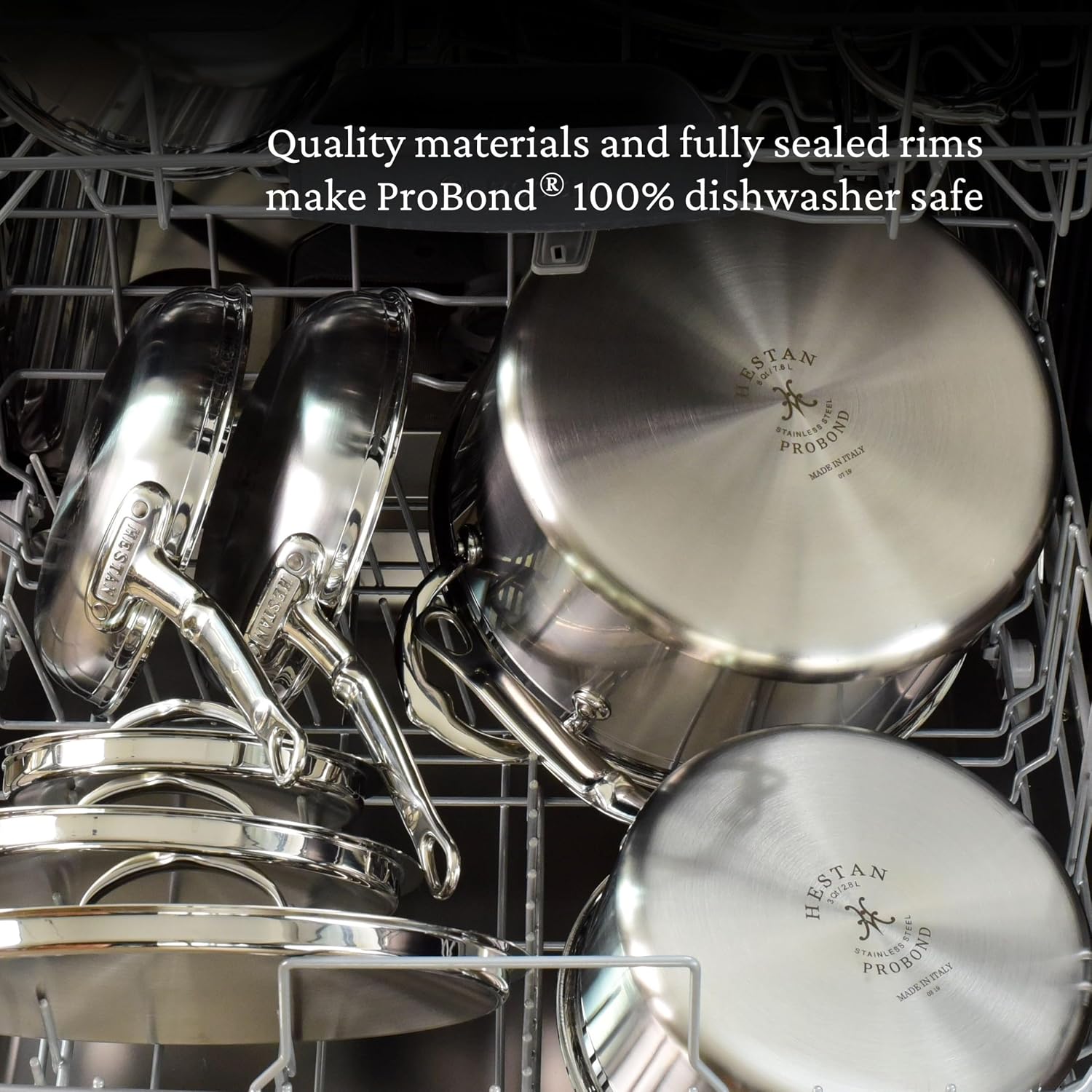 Hestan ProBond Forged - Professional Clad Stainless Steel Sauce Pan with Helper Handle, 4 Quart, Induction Compatible