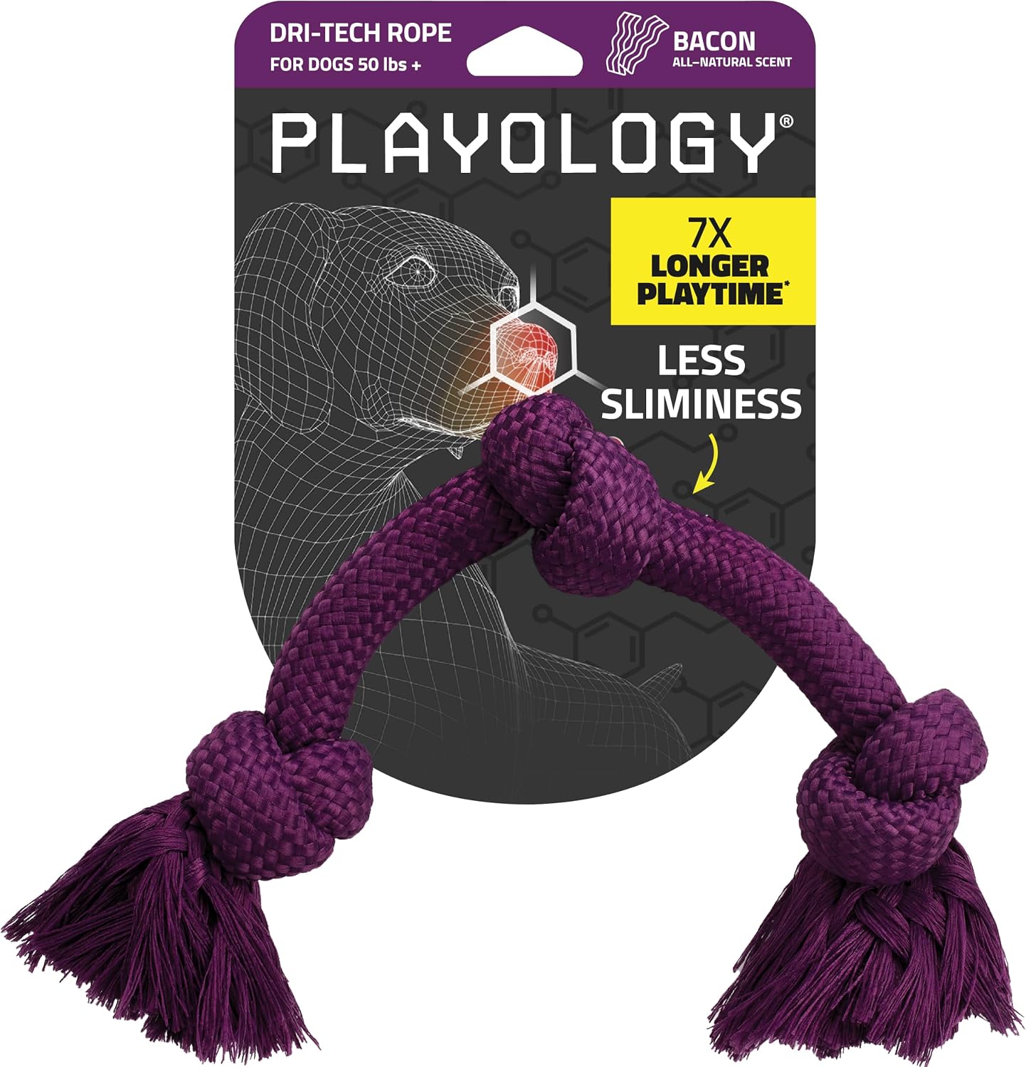 Playology Tug Rope Dog Toys for Large Breed Dogs - Jumbo, Beef Scent