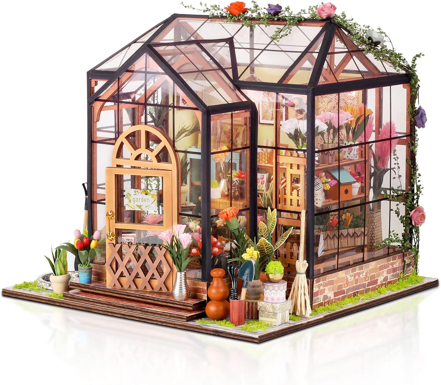GuDoQi DIY Miniature Dollhouse Kit with Furniture, Tiny House kit 1:24 Scale, Need to Assemble Around 30 Hours
