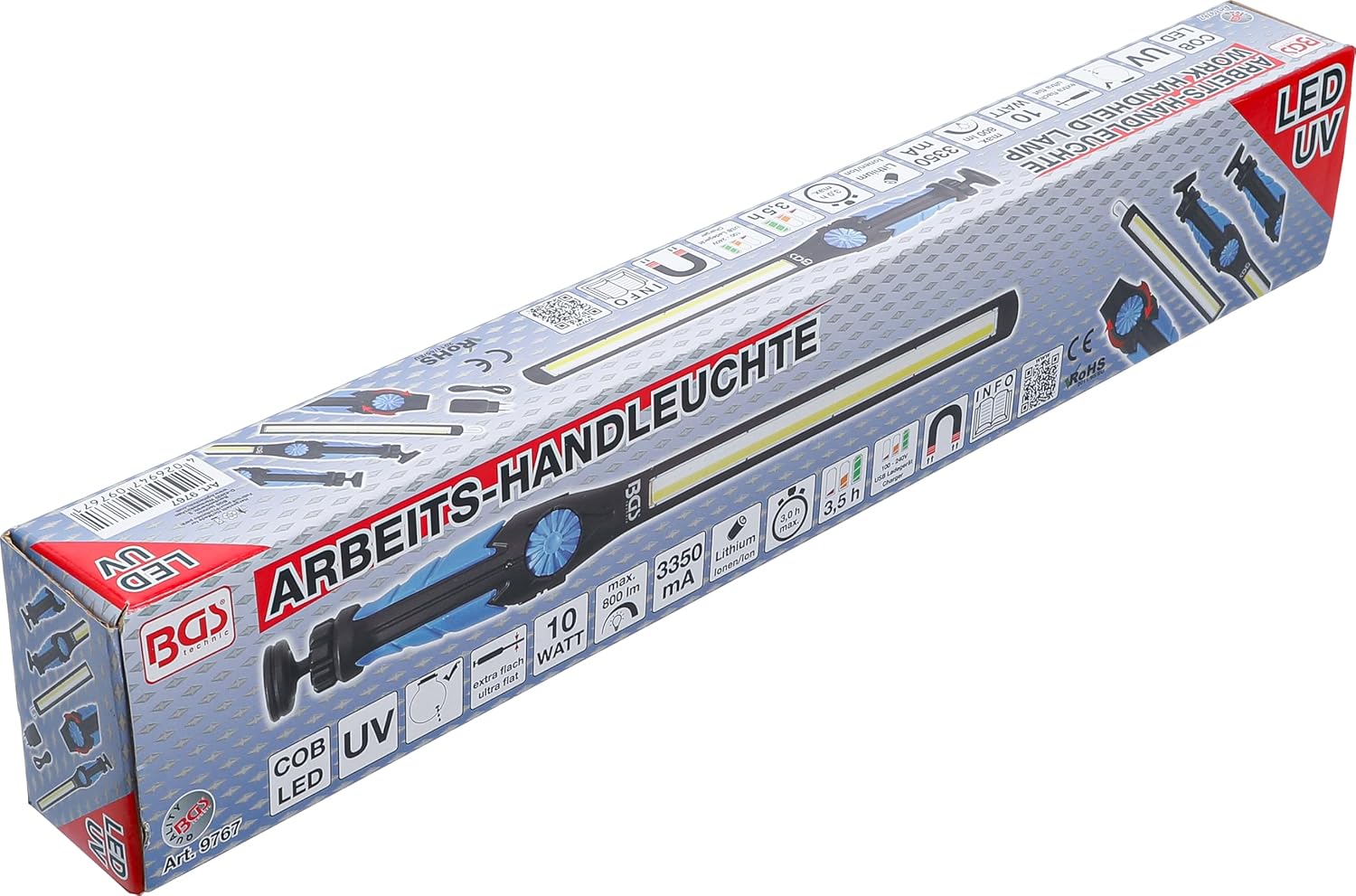 BGS 9767 | COB/UV LED Work Lamp | Ultra Flat