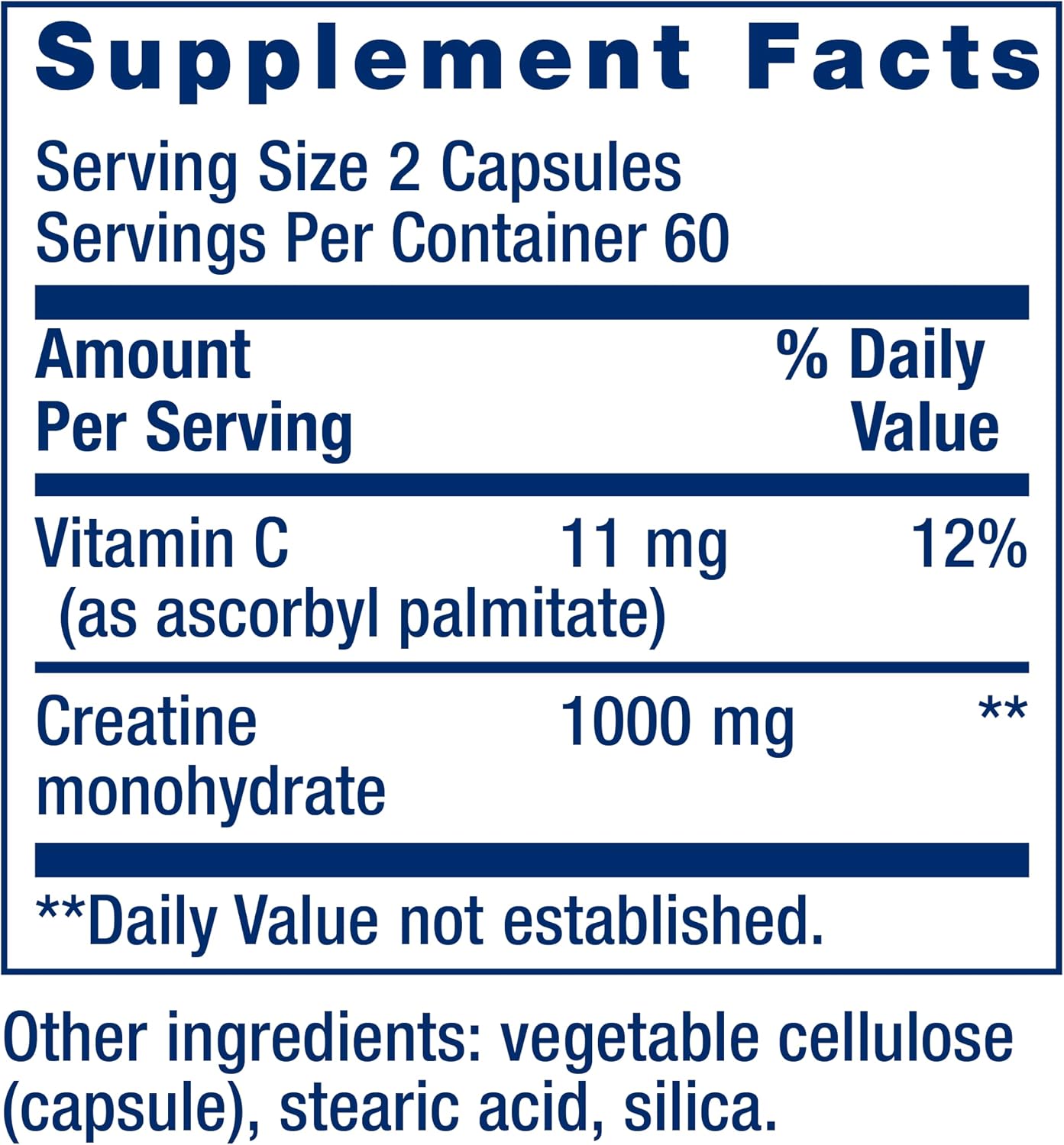 Life Extension Creatine Capsules – Creatine Monohydrate – Promotes Strength, Lean Muscle, Healthy Endurance – Non-GMO