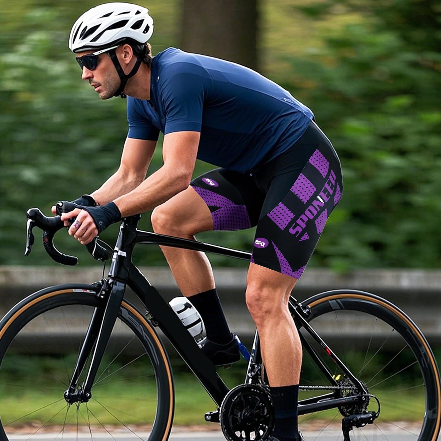 sponeed Men Bike Shorts Cushioned Biking Wear Gear Road Cycling Bottoms